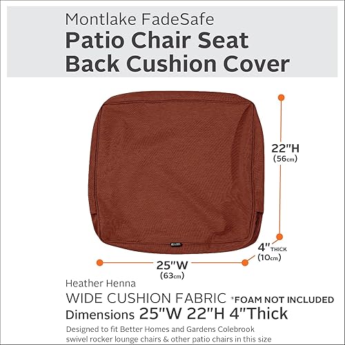 Miniatura 9 de Classic Accessories Montlake - Funda de cojín para patio, Gris Heather