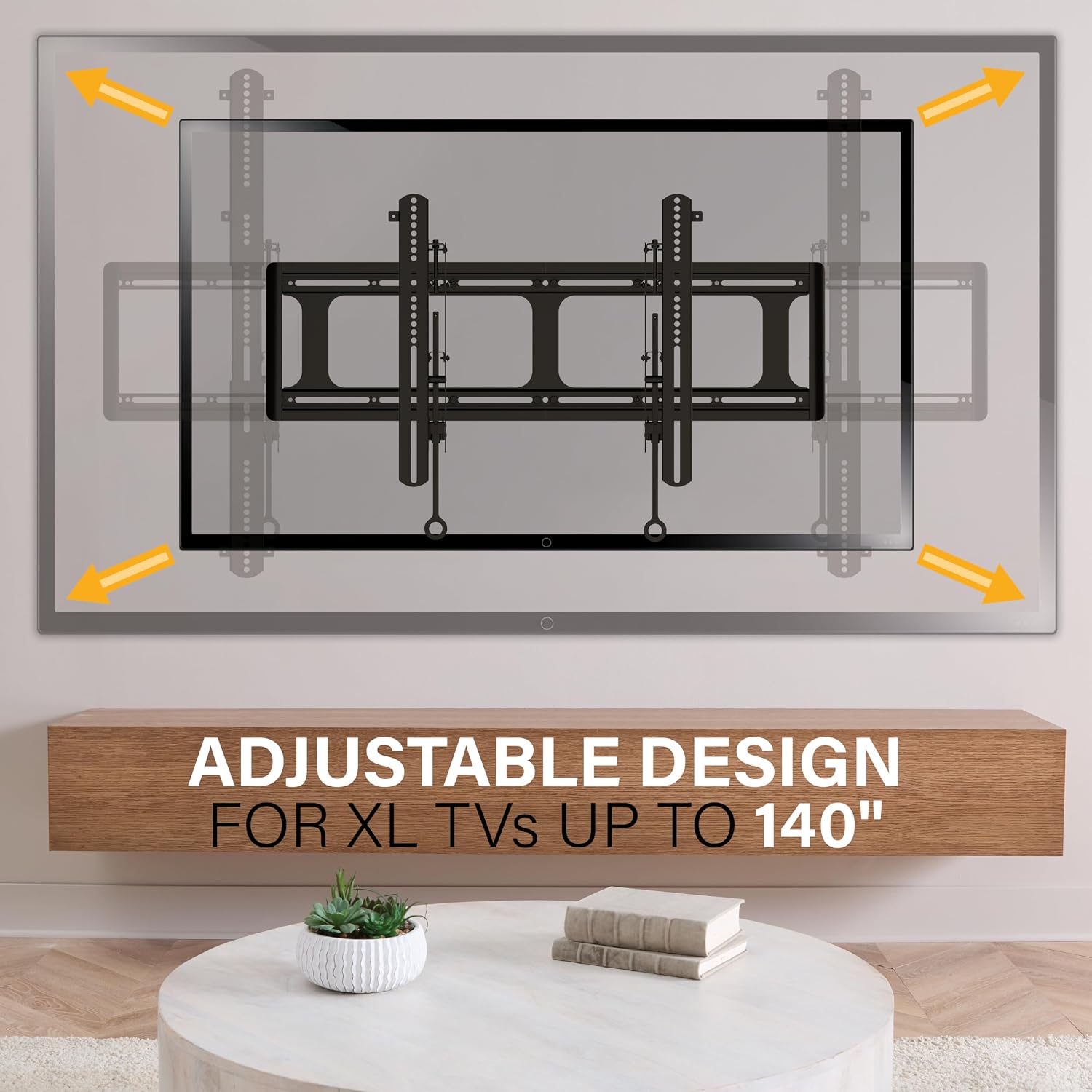 SANUS XL Fixed TV Wall Mount for 65"-140" Screens up to 300lbs – 1.96" Low Profile TV Mount w/Universal Design Fits VESA Patterns up to 1100x700mm - Easy Install w/Included Drill Template & Hardware