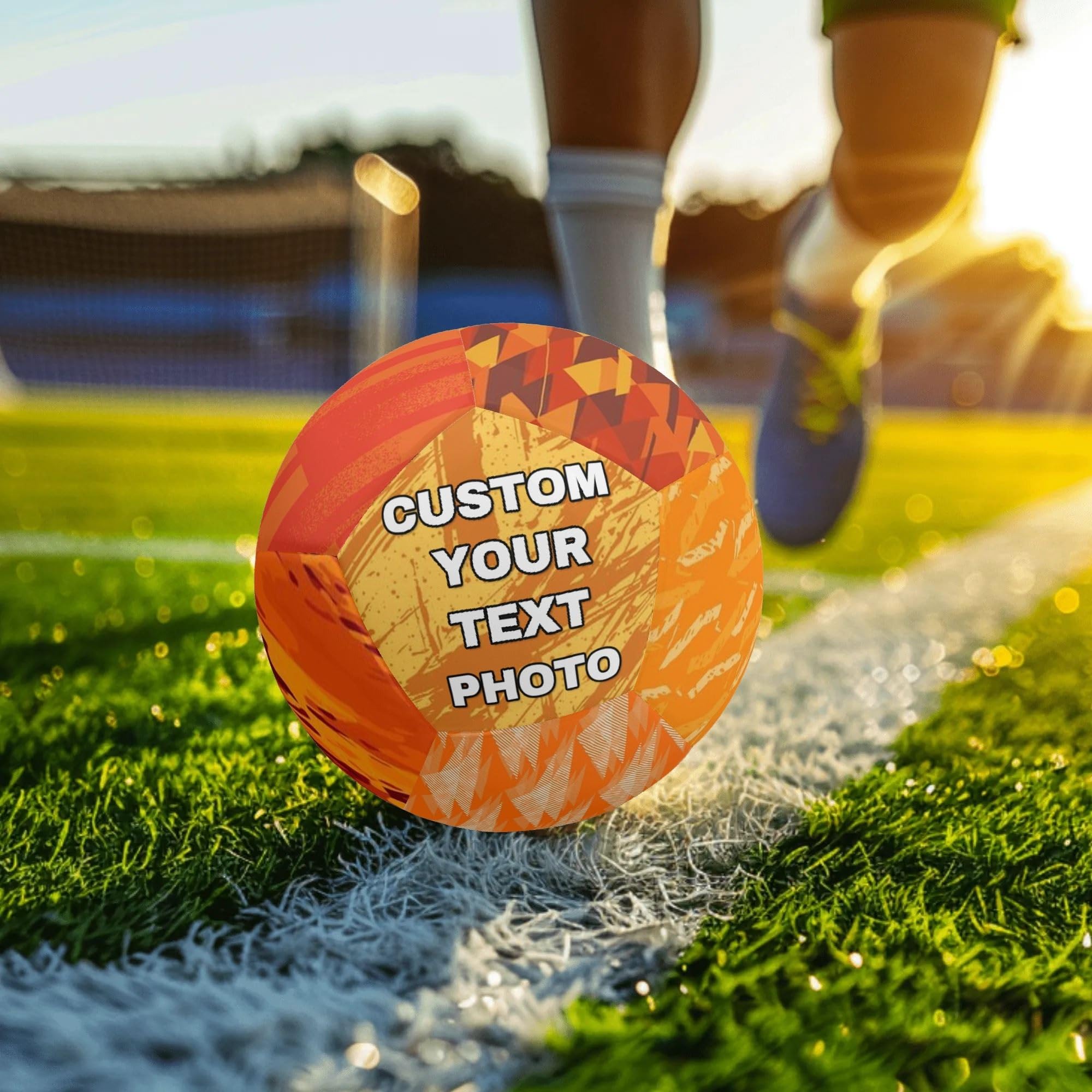 Pallone Calcio Personalizzabile, Misura Regolare N. 5, È Possibile Personalizzare Tutti e 12 i Lati del Pallone,Materiale PU con ago ad Aria, per Allenamento attività e Te per Amanti del Calcio