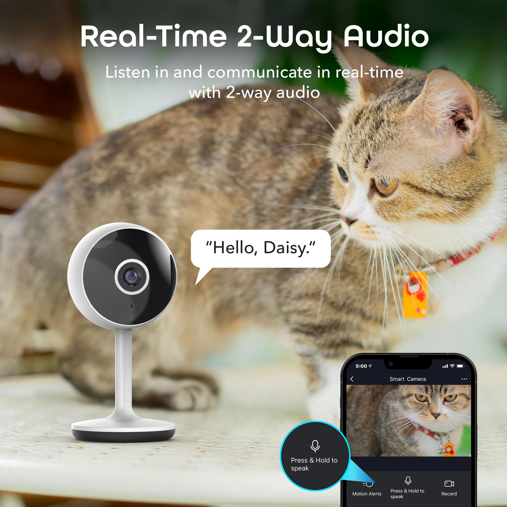 Geeni Vivid Caméra de sécurité intelligente d'intérieur, diffusion en direct HD, 1 pièce, blanc