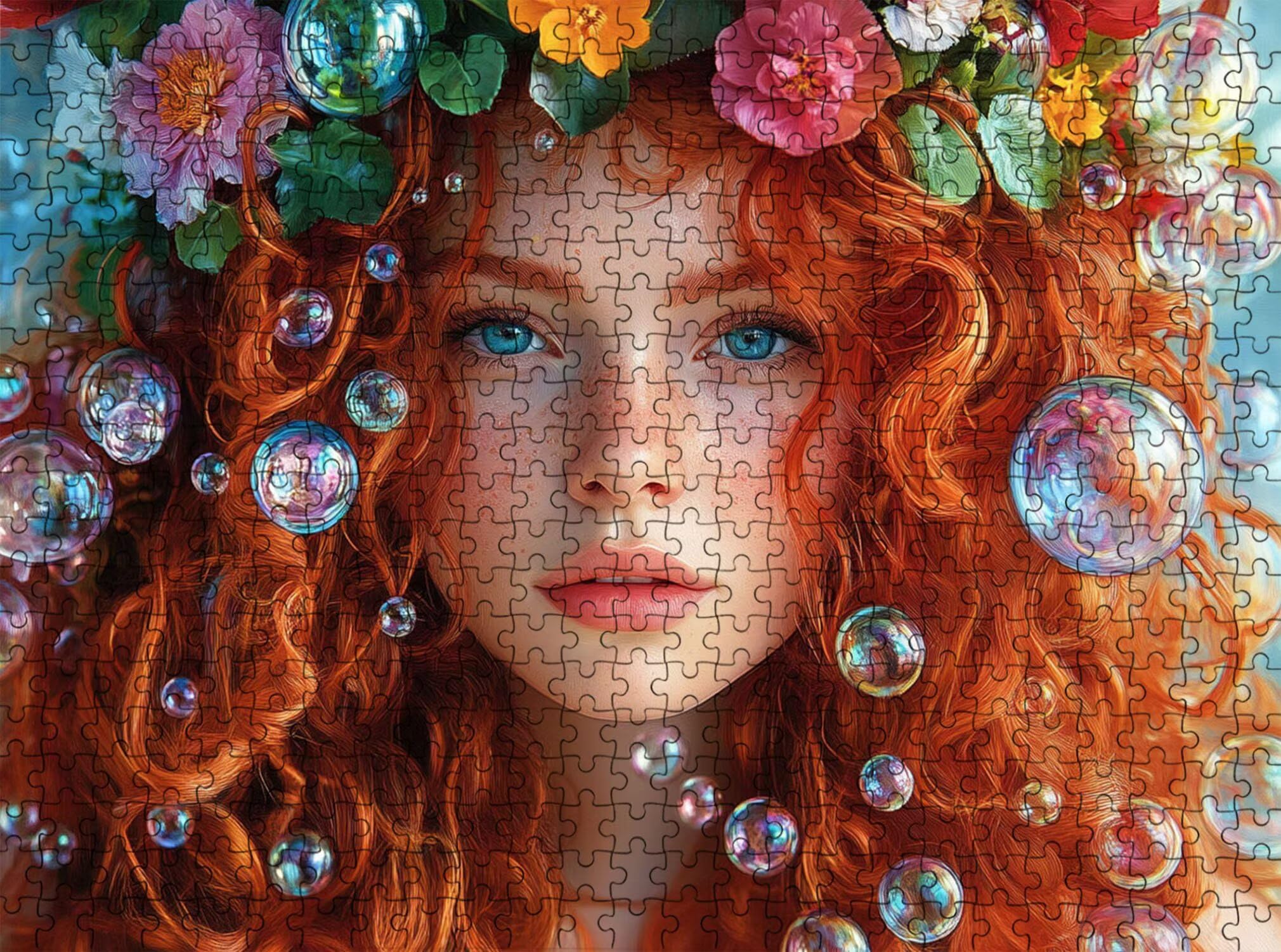 Beauty Bubbles Puzzle 1500 Pieces, Drewniany Rodzinny Gra Planszowa - Puzzle dla Dorosłych Dla Całej Rodziny, Puzzle Edukacyjne DIY i Antystresowe - Z mapą referencyjną, 87 x 57 cm F0-760
