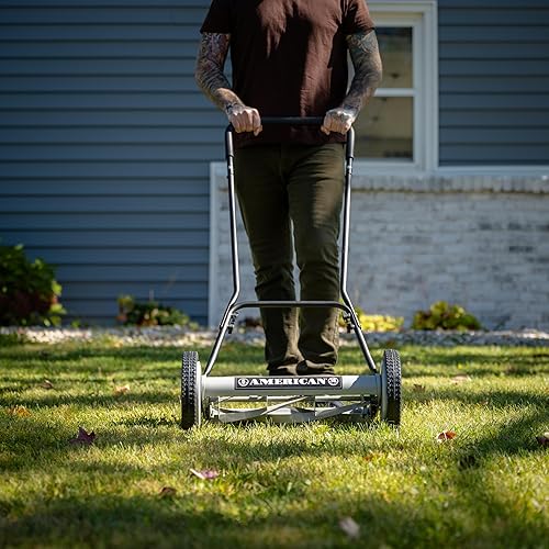 Miniatura 70 de American Lawn Mower Company 1204-14 Cortacésped de carrete de empuje de 4 hojas de 14 pulgadas, color rojo