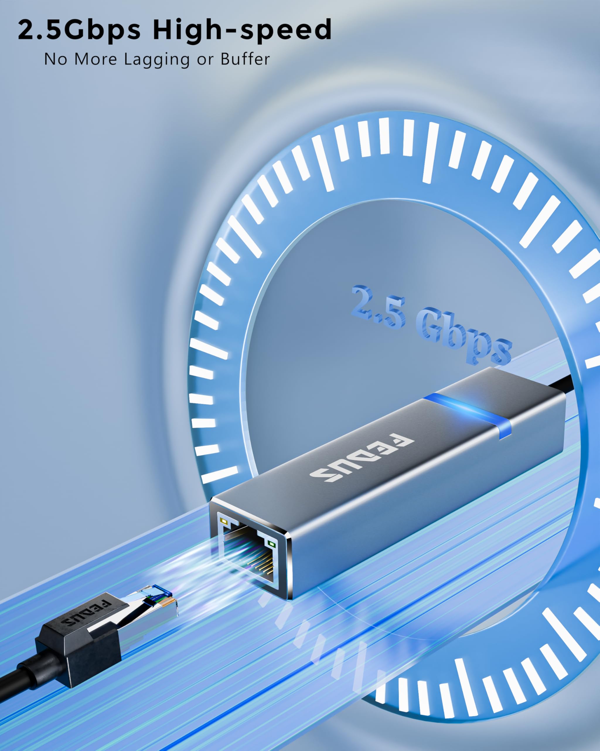 FEDUS 2500Mbps USB to Ethernet Adapter - Fast Network Speed -2 FEDUS 2500Mbps USB to Ethernet Adapter - Fast Network Speed -2