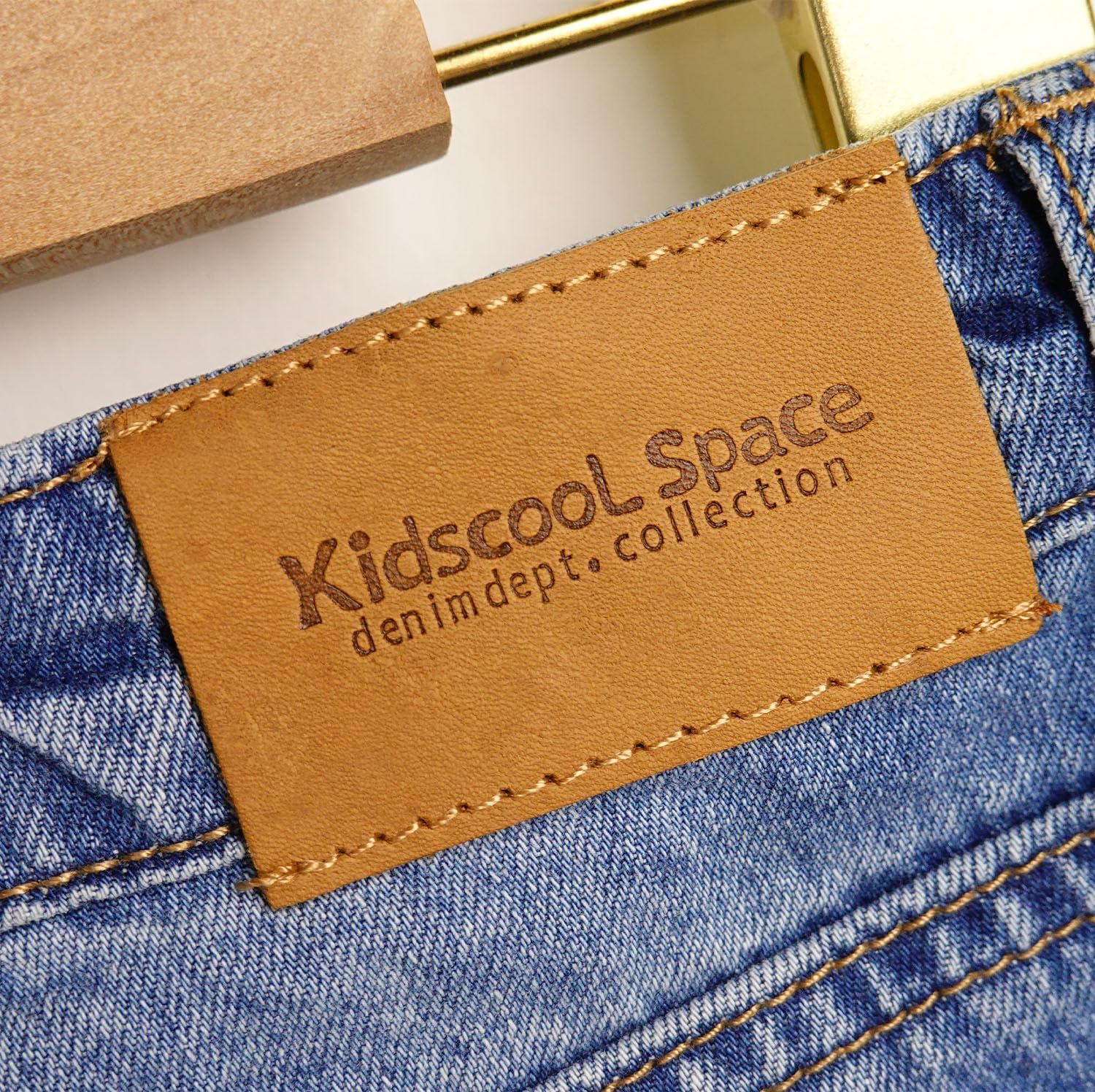 KIDSCOOL SPACE Baby Girl Boy Jeans,Little Kid Elastic Band Inside Ripped Denim Pants - Image 5