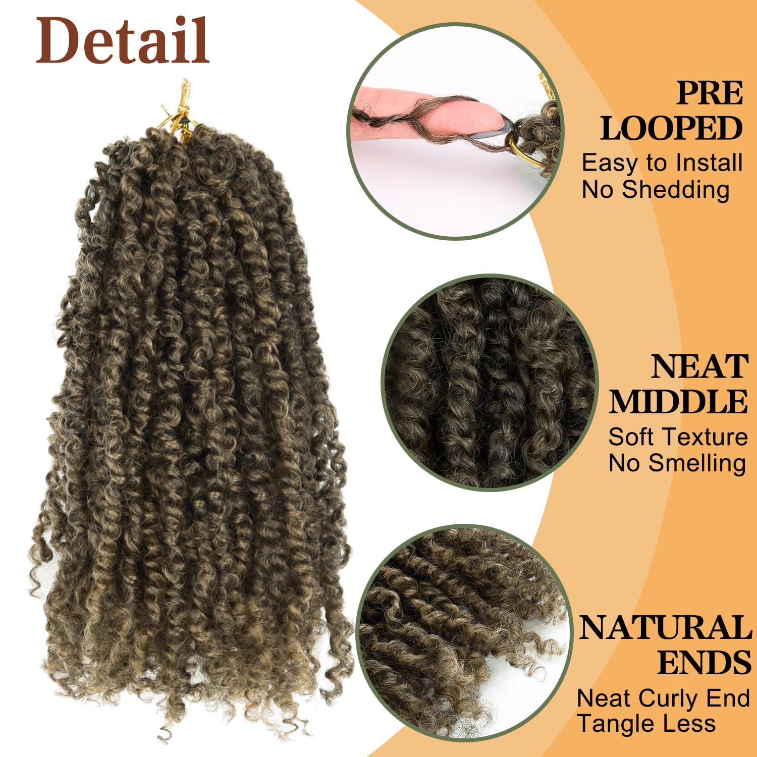Yanky Twist Crochet Hair - 10 Inch 8 Packs Pre-twisted Fluffy