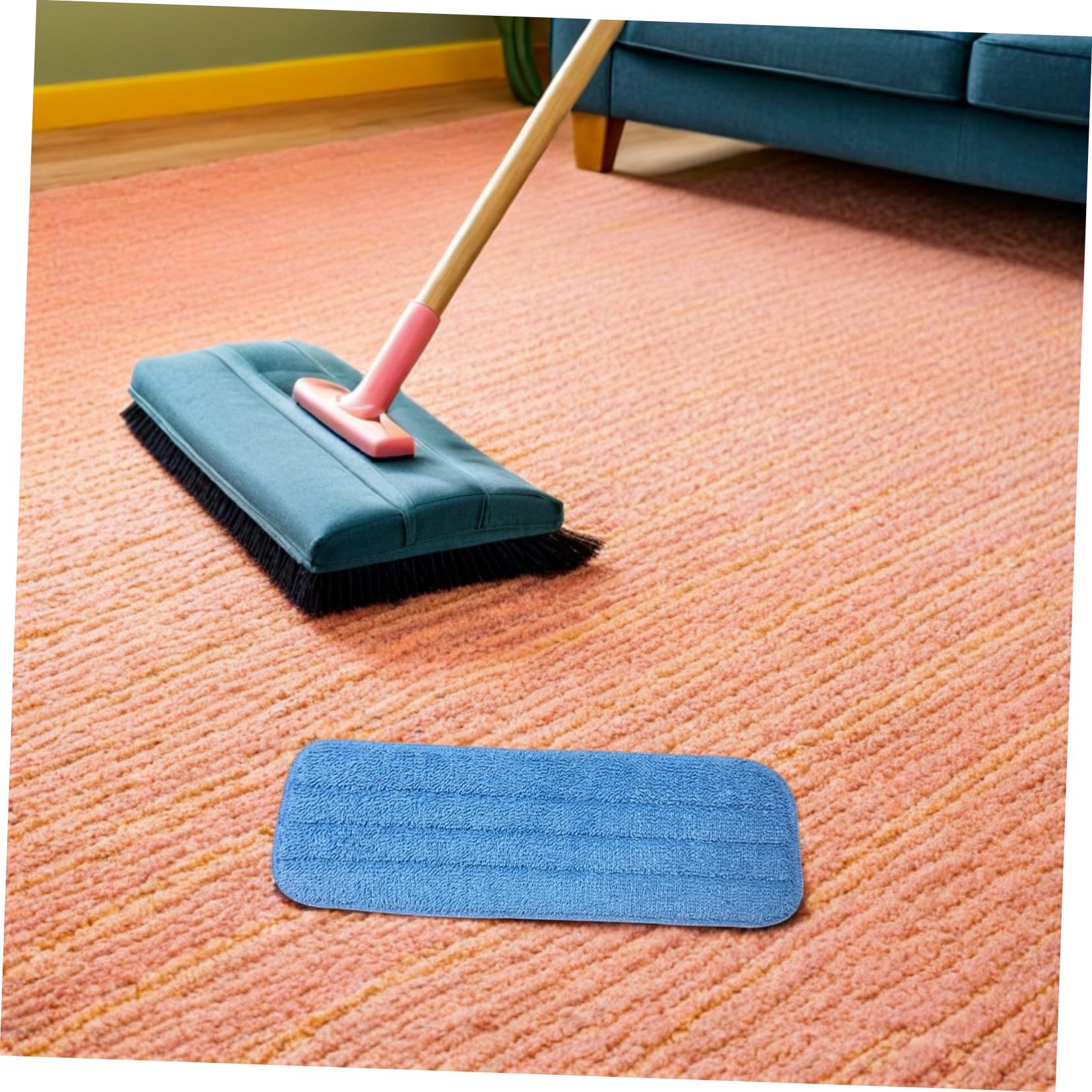 10 Piezas Almohadillas de Microfibra para Mopa Lavables Reutilizables Recambios para Trapeadores de Limpieza Húmedo Compatibles con de Baldosa y Laminados