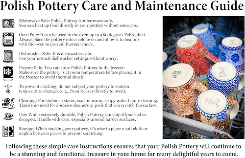 Miniatura 6 de Ceramika Artystyczna - Ceramika Artystyczna - Patrón rectangular de cerámica polaca Polonia hecho a mano en Boleslawiec Polonia + certificado de