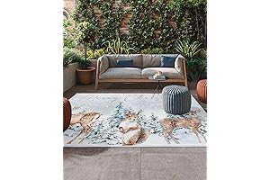 Christmas Snow Tree Outdoor Area Rug