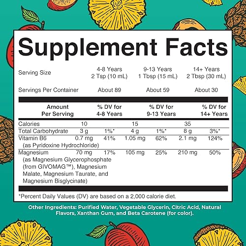 Miniatura 2 de Suplemento de magnesio líquido de MaryRuth's  con taurato de magnesio  Malato de magnesio  A partir de 4 años  Función cognitiva  Salud ósea