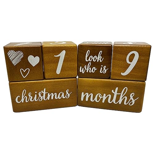 Miniatura 6 de Pondering Pine Bloques de hitos para bebés, madera de pino con manchas marrones naturales con semanas, meses, años, grado y vacaciones, accesorios