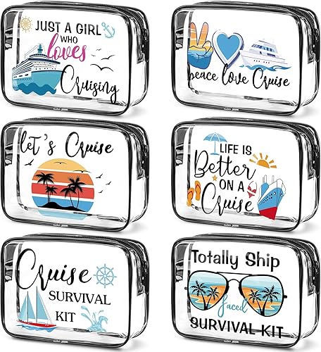 Cunno Bolsas de maquillaje transparentes, kit de supervivencia, bolsas de cosméticos para playa, crucero, natación, enfermera, profesor, baile,