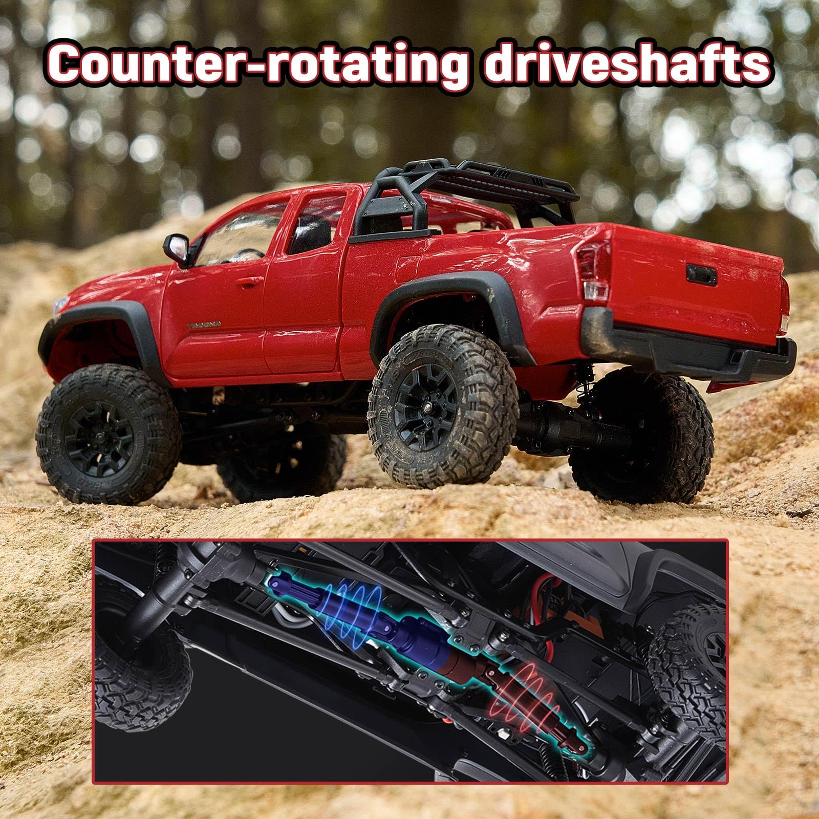 BEEZRC FMS 1/24 RC Crawler FCX24M Tacoma Toyota - Camión de roca 4WD Off-Road RC Rock, transmisión de 2 velocidades, coche de control remoto de grado hobby para adultos, RTR gris
