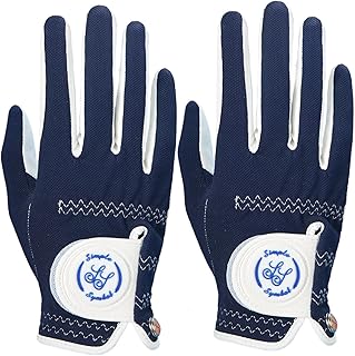 SIMPLE SYMBOL Men's RainGrip Golf Glove Two Pack,Hot Wet Weather Comfort,（Two Left Hands Or Two Right Hands Or One Pair） Four Colors to Choose from White/Green/Navy Blue/Grey