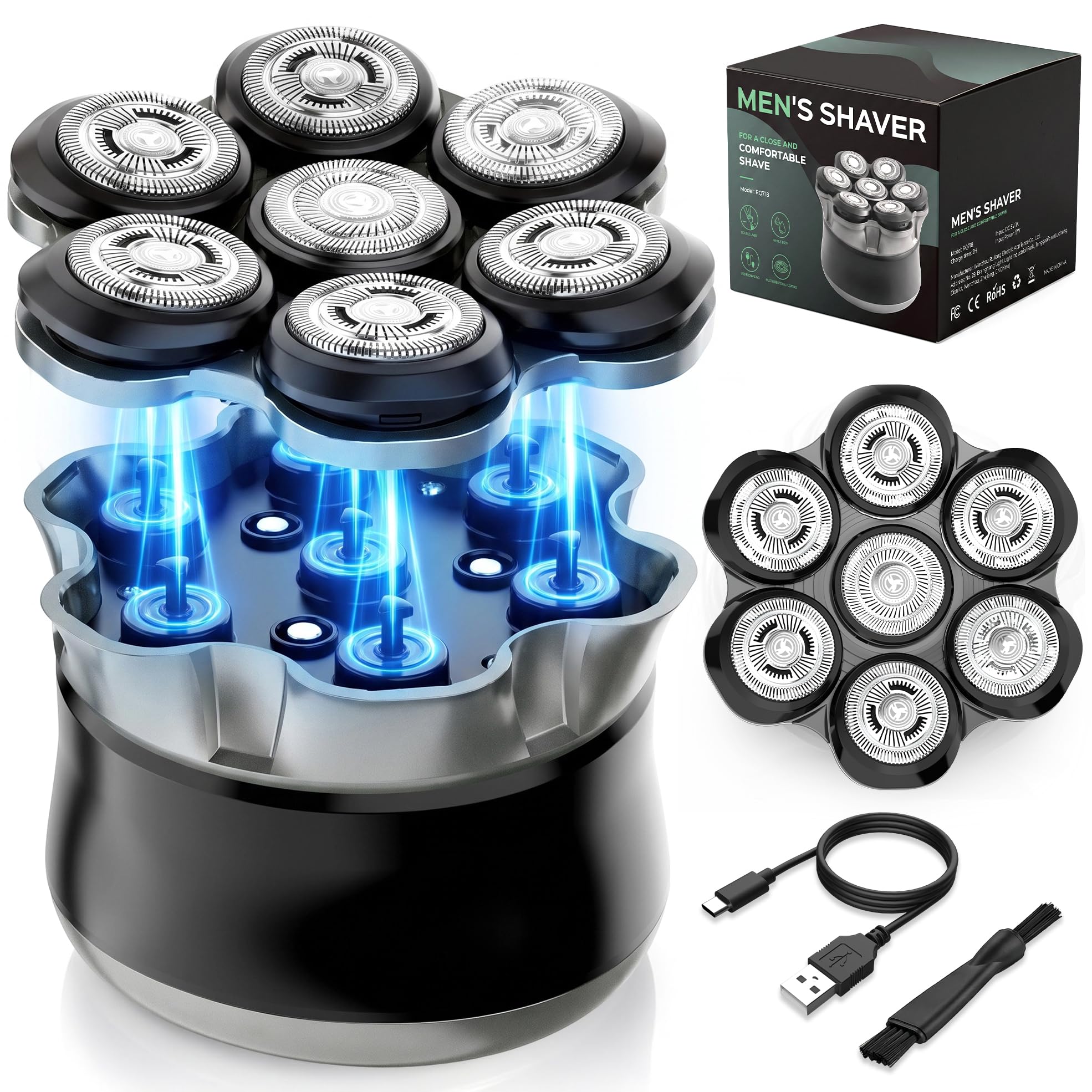 Head Shavers for Bald Men,Waterproof Electric Razor with 7DFloating
