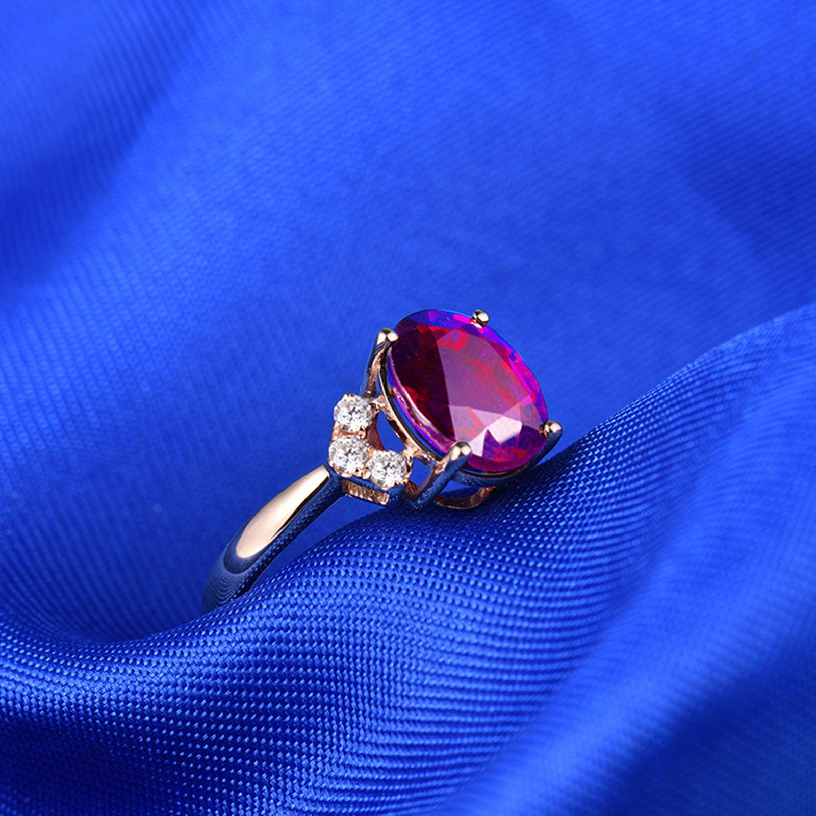 Pierścionek z różowego złota 750 damski męski prawdziwy pierścionek z opaską, 4 pazury owalny turmalin 3,769 kt z diamentowymi paskami ślubnymi 0,21 ct obrączki zaręczynowe na urodziny Boże Narodzenie, V 1/2, colore: Różowe złoto, cod. BSL19W9FNZB608