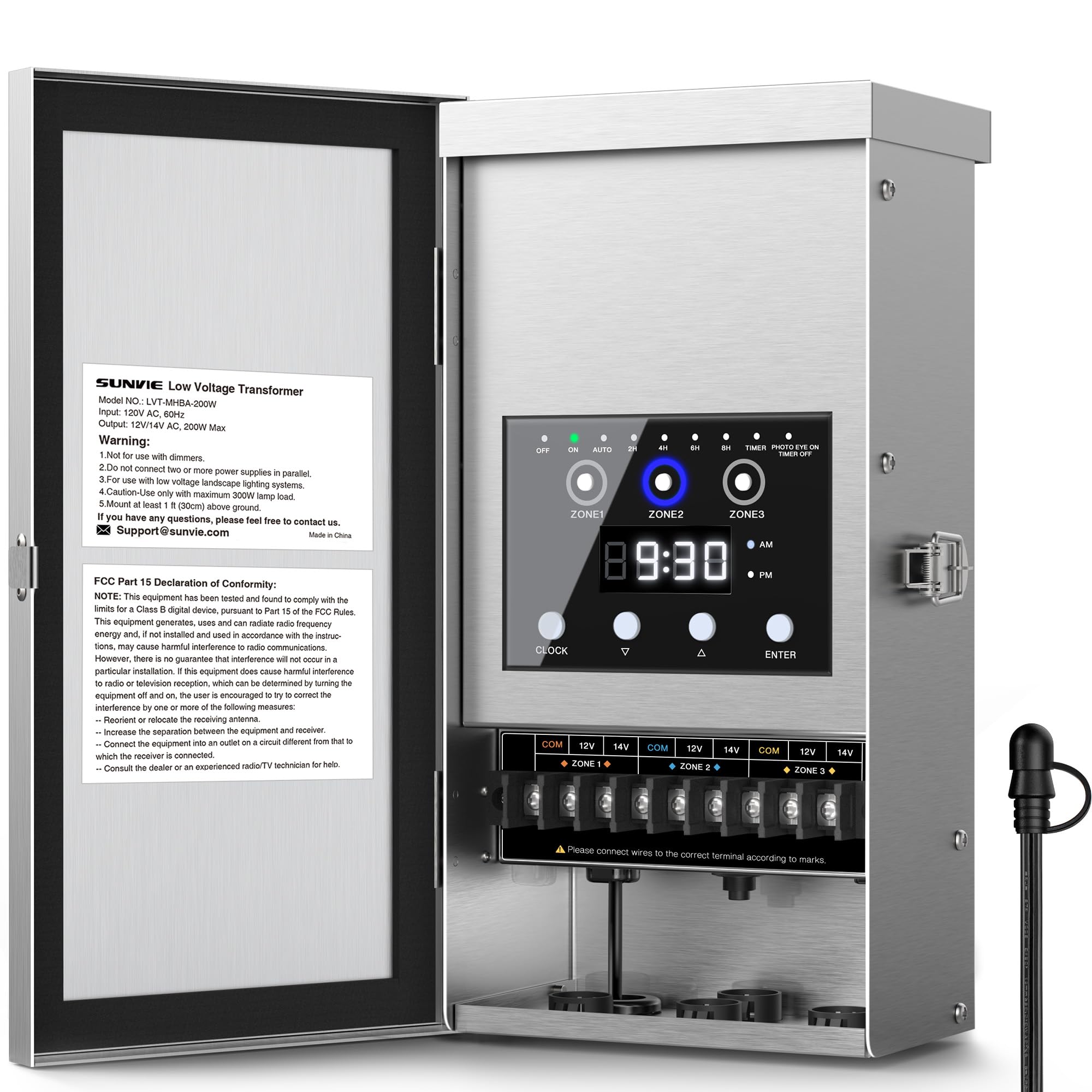 SUNVIE Low Voltage Transformer - 3 Zones & Timer -1 SUNVIE Low Voltage Transformer - 3 Zones & Timer -1