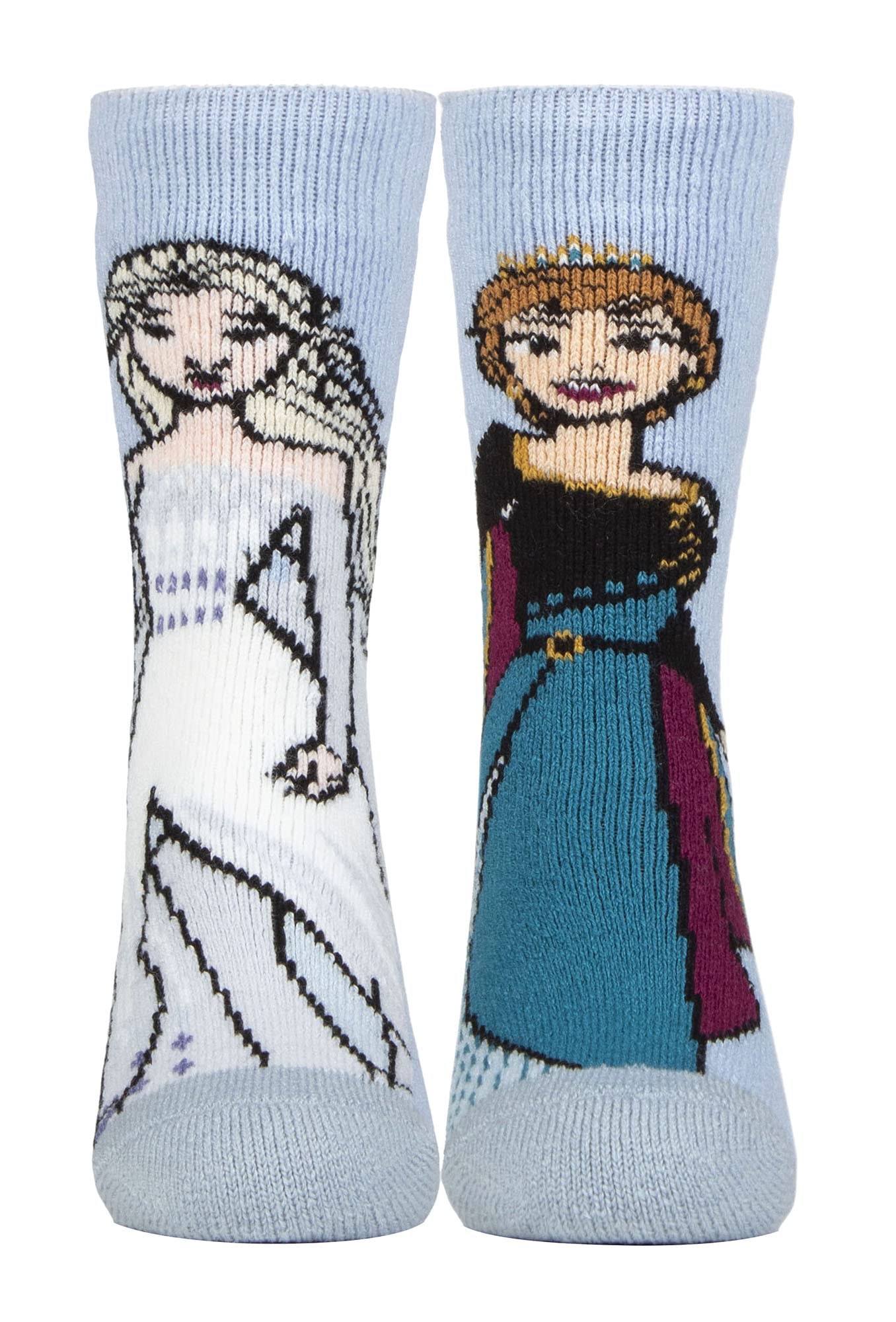 HEAT HOLDERS Lite - Novelty Disney Princess Socks for Girls | Cinderella Ariel Frozen Belle (12-3, Frozen)