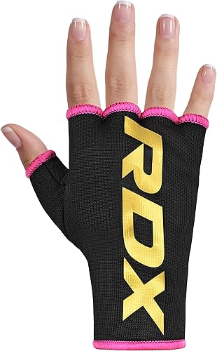 Miniatura 5 de RDX Guantes interiores de boxeo para hombres y mujeres, vendajes elásticos de medio dedo, protección de puño debajo de los mitones, Muay Thai,