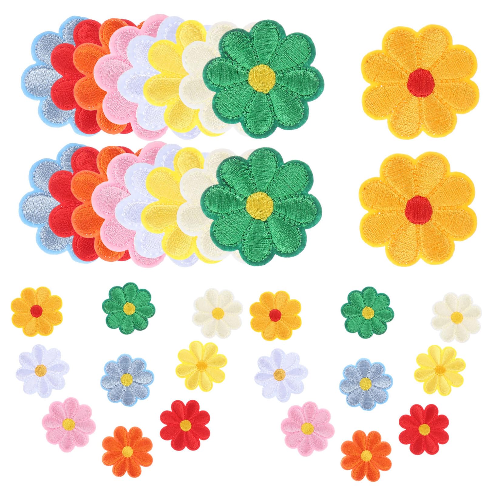 TEHAUX 144stücke Aufbügelbare Blumen-patches Bunte Applikationen Für Kleidung Hüte Taschen Jeans Handarbeit Mehrfarbige Stickerei Für Kreative Reparaturen Und Dekorationen