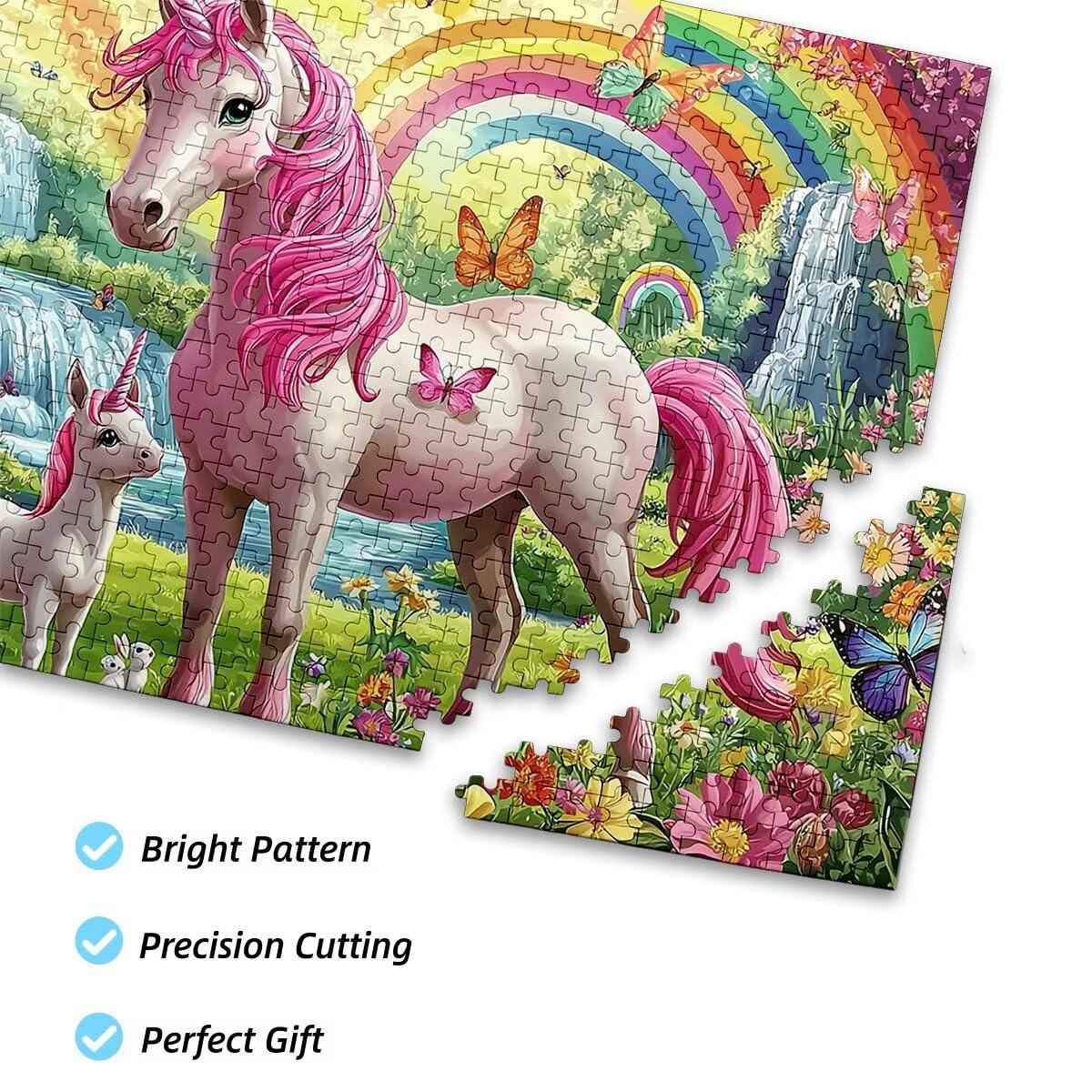 Puzzle 2000 elementów dla dorosłych, jednorożec, zwierzęta, klasyczne drewniane puzzle dla dorosłych, 99 x 70 cm, niepożądane wyzwanie, gra edukacyjna, puzzle dla całej rodziny, relaksacyjny, prezent