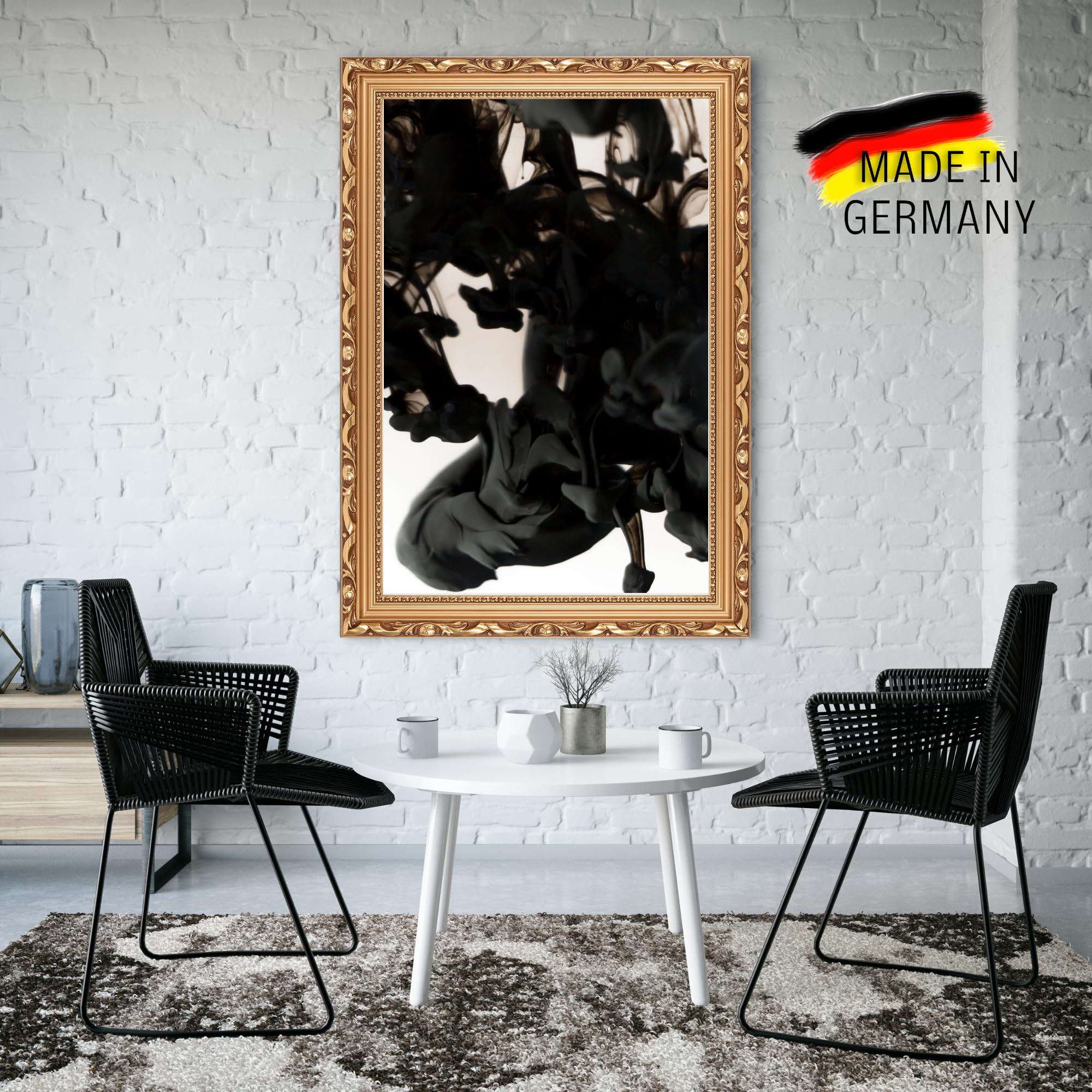 CLAMARO 'KARL' Bilderrahmen Antik 75x98 Massivholz | Bronze | Shabby Chic Vintage Barock | Holzrahmen inkl. Acrylglas, Rückwand, Aufhänger (Querformat & Hochformat)