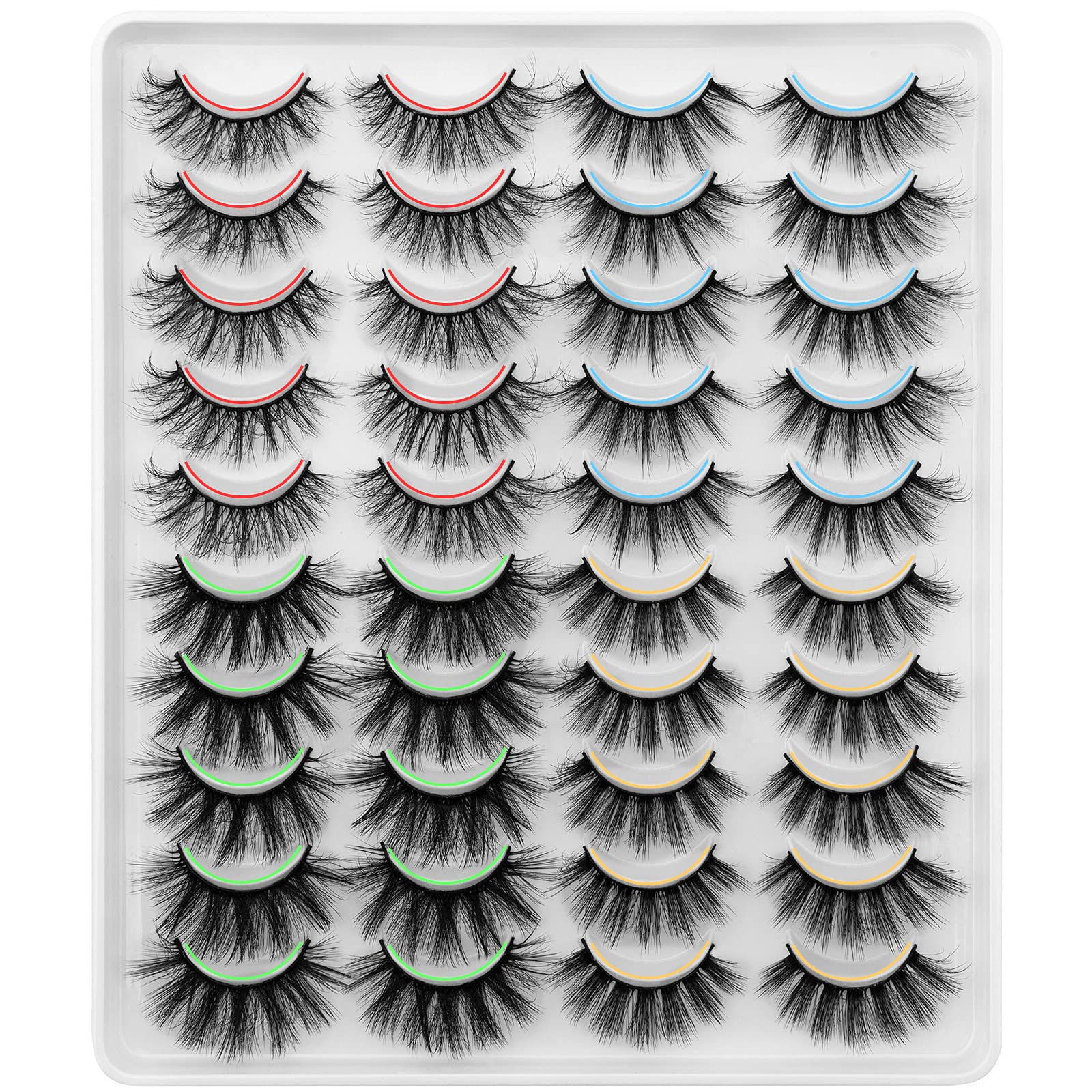 DYSILK Lashes Wispy Mink Eyelashes - Mink Lashes Fluffy 20 Pairs Lashes 6D 4 Styles Mixed Faux False