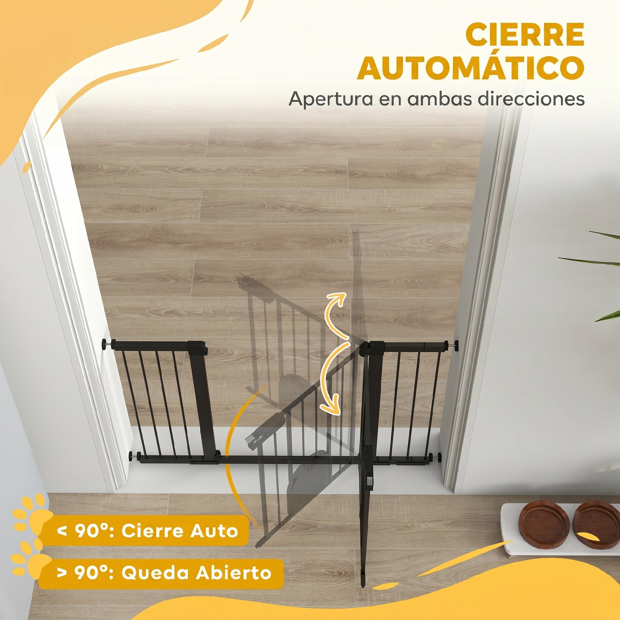 PawHut Barrière de sécurité pour Chien Extensible 75-131 cm, Noir