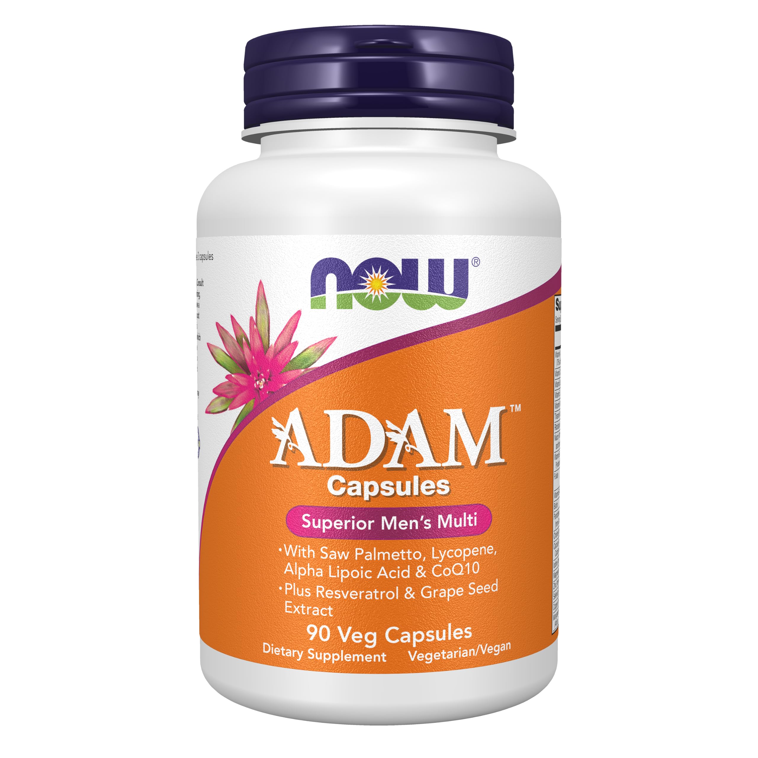 NOW Supplements, ADAM™ Men's Multivitamin, 90 Veg Caps 90 Count (Pack of 1)