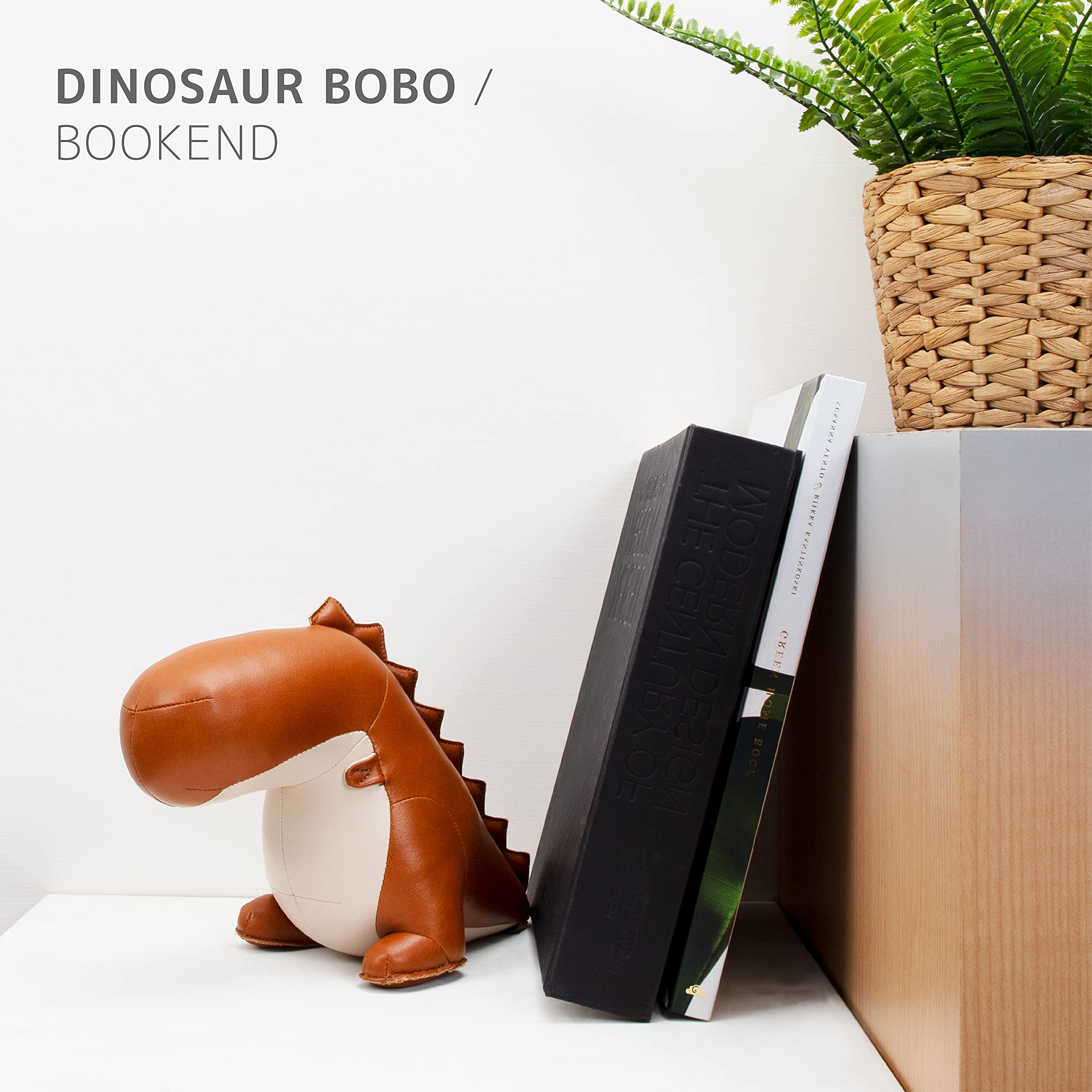 Zuny Series - Fermalibri per mensole, decorazione da ufficio, motivo: dinosauro Bobo