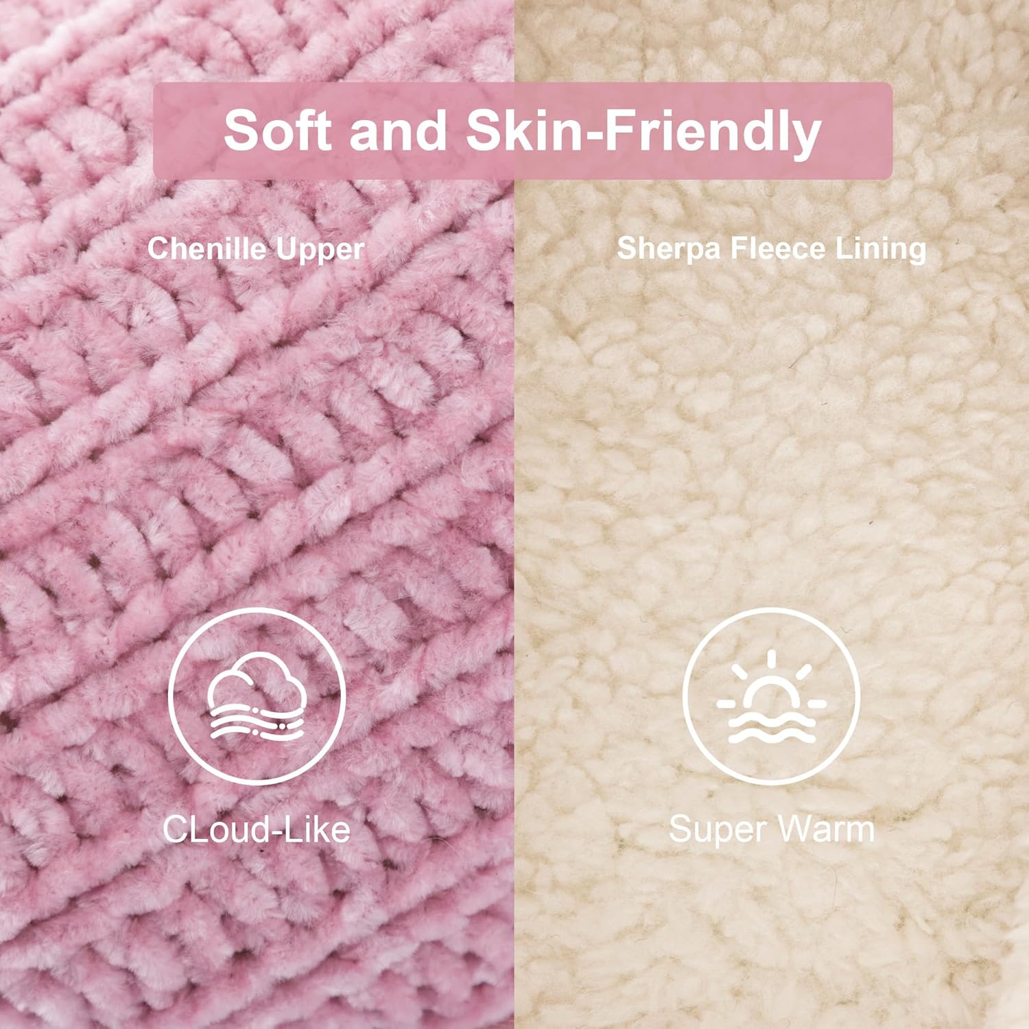 RockDove Women's Plushloom Warm Chenille Knit Cute House Slipper with Sherpa Fleece Lining Memory Foam Cushion and Non Slip Sole - Image 3