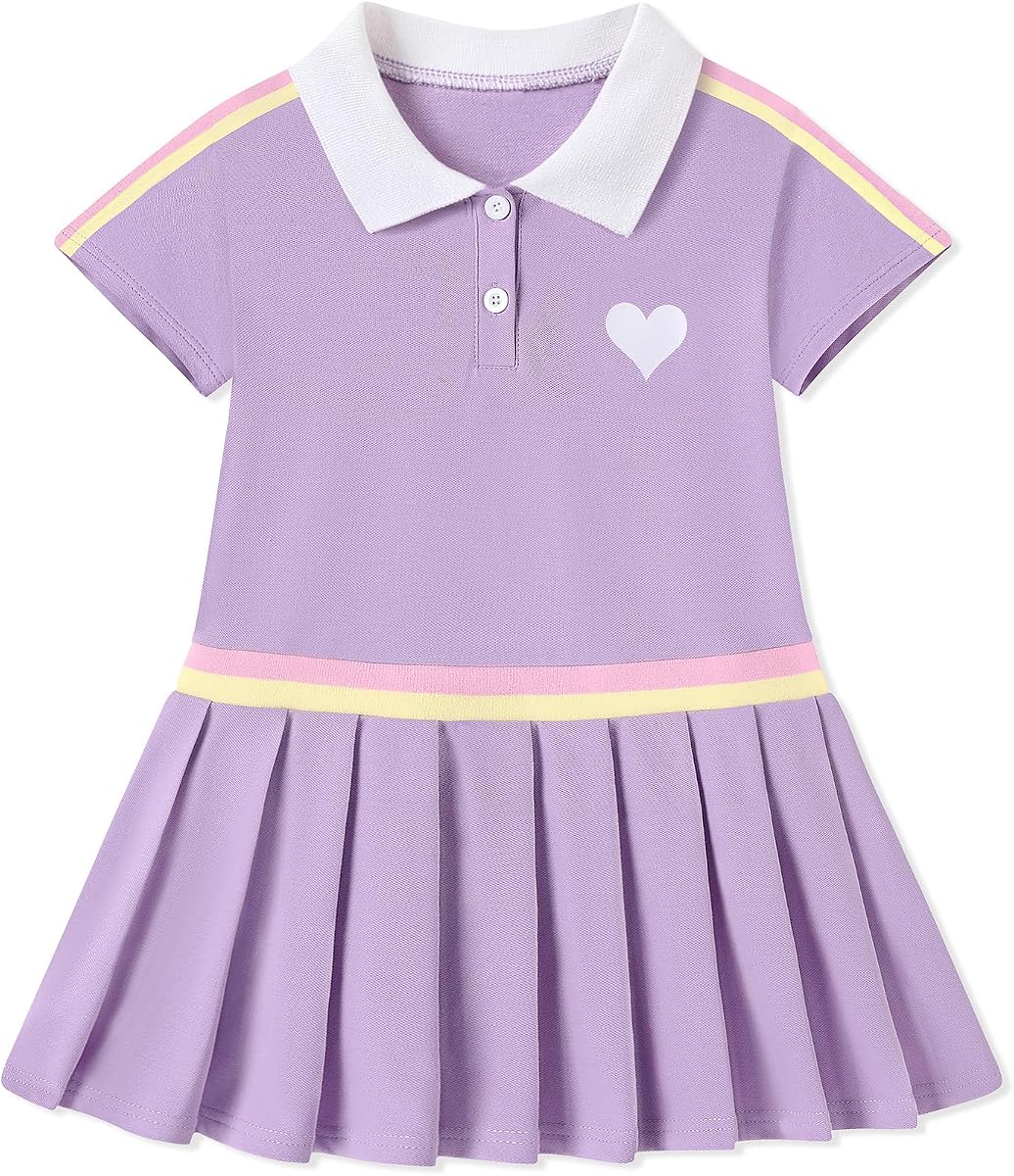Vestidos para niñas pequeñas Polo de verano Vestido informal deportivo 2-8 años