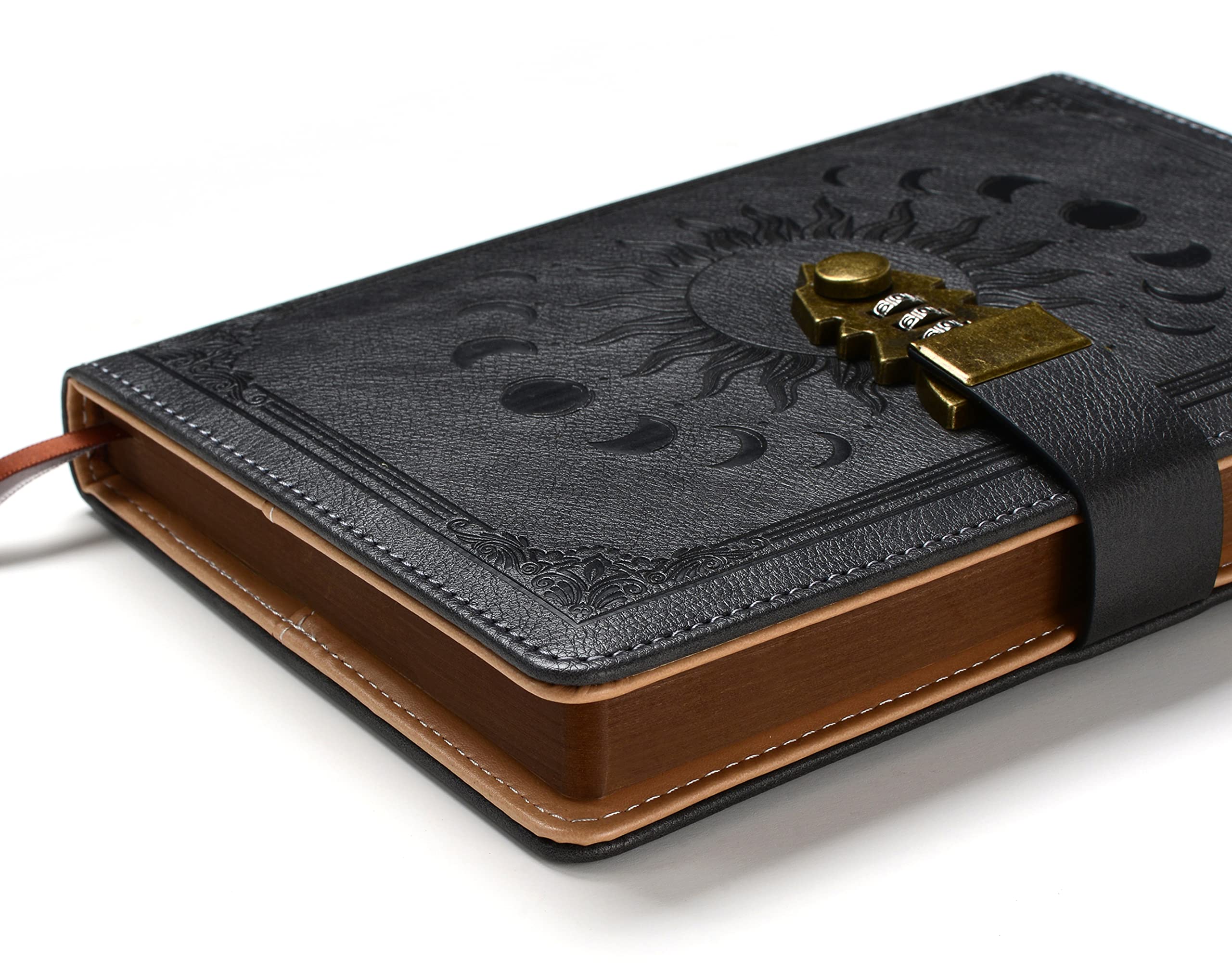 ZXHQ Lock Diary with Pen, A5 Ruled 240 Pages PU Leather Journal with Lock - Image 2