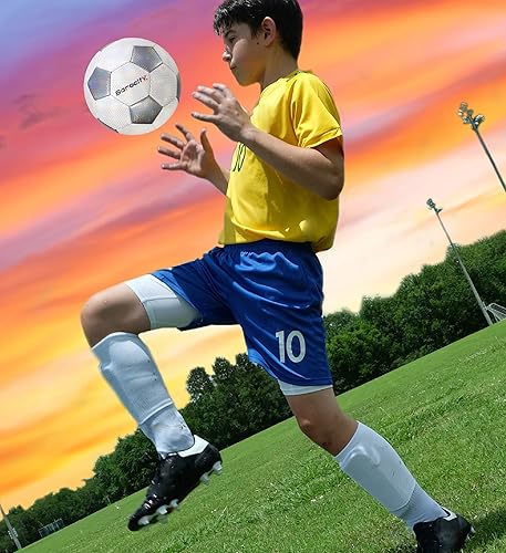 Miniatura 7 de Balón de fútbol Pelota oficial de primera calidad para niño y niña con genial patrón hexagonal iridiscente iridiscente de arcoíris, duradero, para