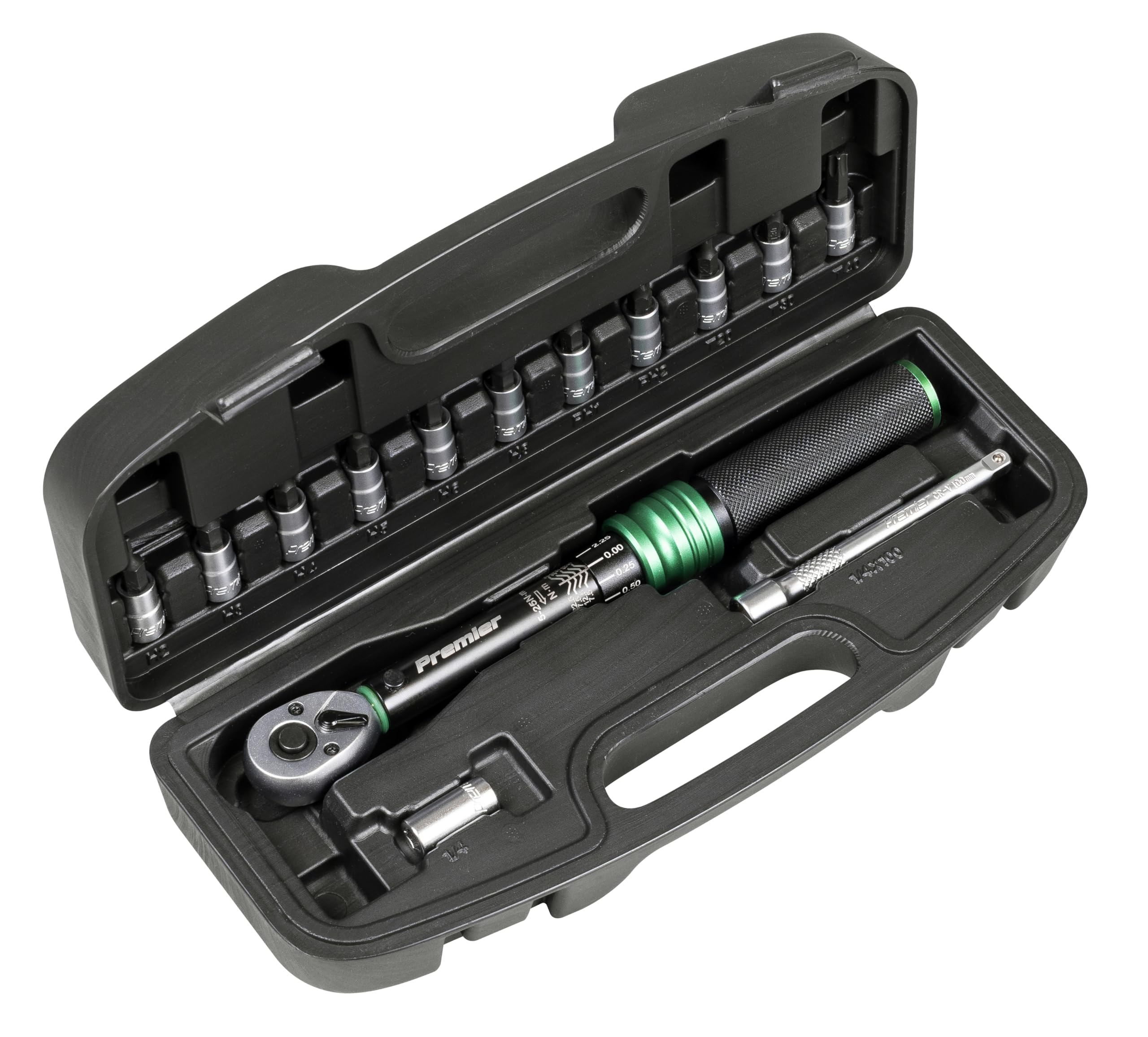 Sealey Premier Torque Wrench Set 1/4" Sq Drive 5-25Nm 14pc - STW911B