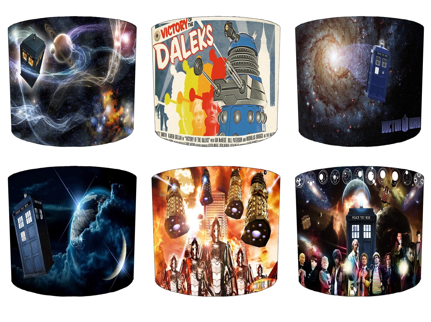 Dr Who Daleks Cybermen Lampshade in 6 Designs and 3 Sizes for Ceiling Light Shades Pendant or Table Lamp