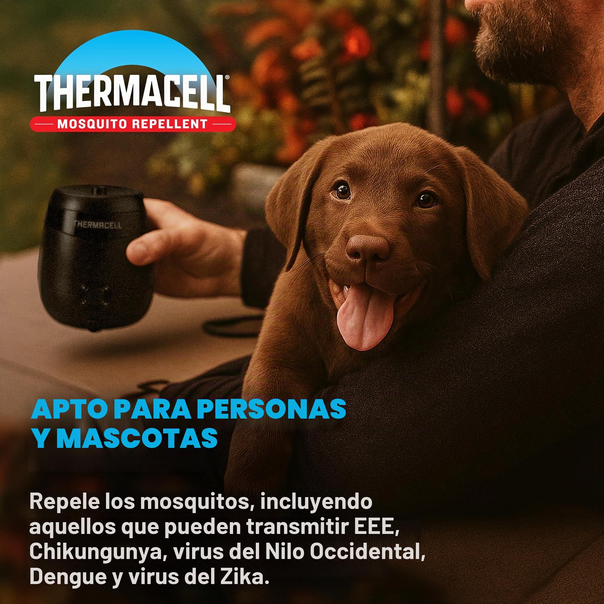 Thermacell E65XA - Repelente de Mosquitos Recargable con estación de Acoplamiento