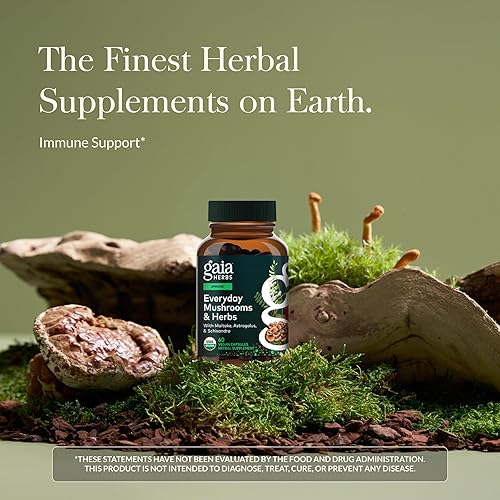 Miniatura 2 de Gaia Herbs Suplemento de apoyo inmunológico diario de hongos y hierbas para ayudar al bienestar general* - con curcumina de cúrcuma, astrágalo,