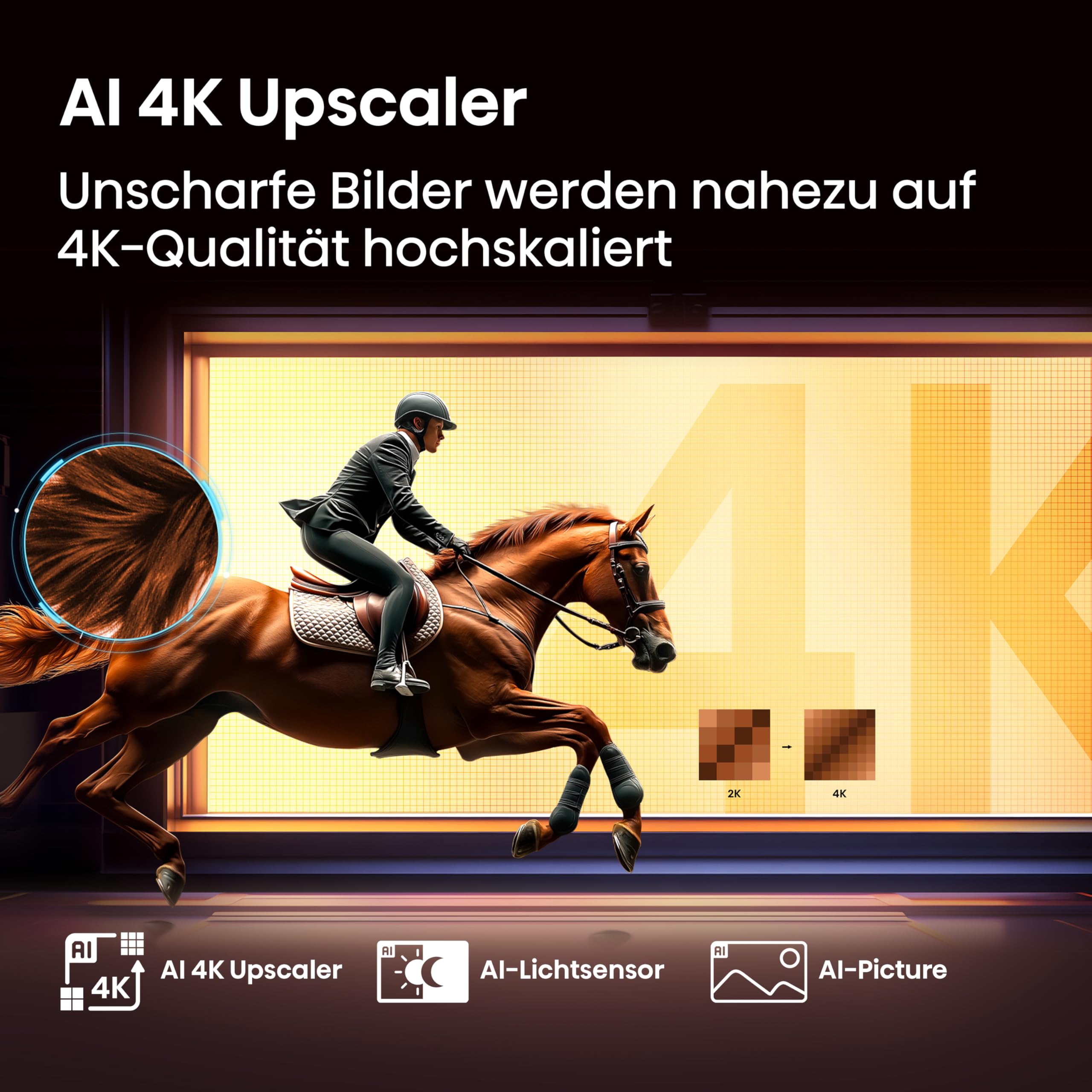 Hisense 43E7Q Fehrnseher, 43 Zoll, 4K UHD QLED, Smart TV, Game Mode Plus, Filmaker Mode, Dolby Vision Atmos, HDR10, HLG, HDR Immersive, AI 4K Upscaler, Dolby MS12, DTS X, Sprachsteuerung [2025]