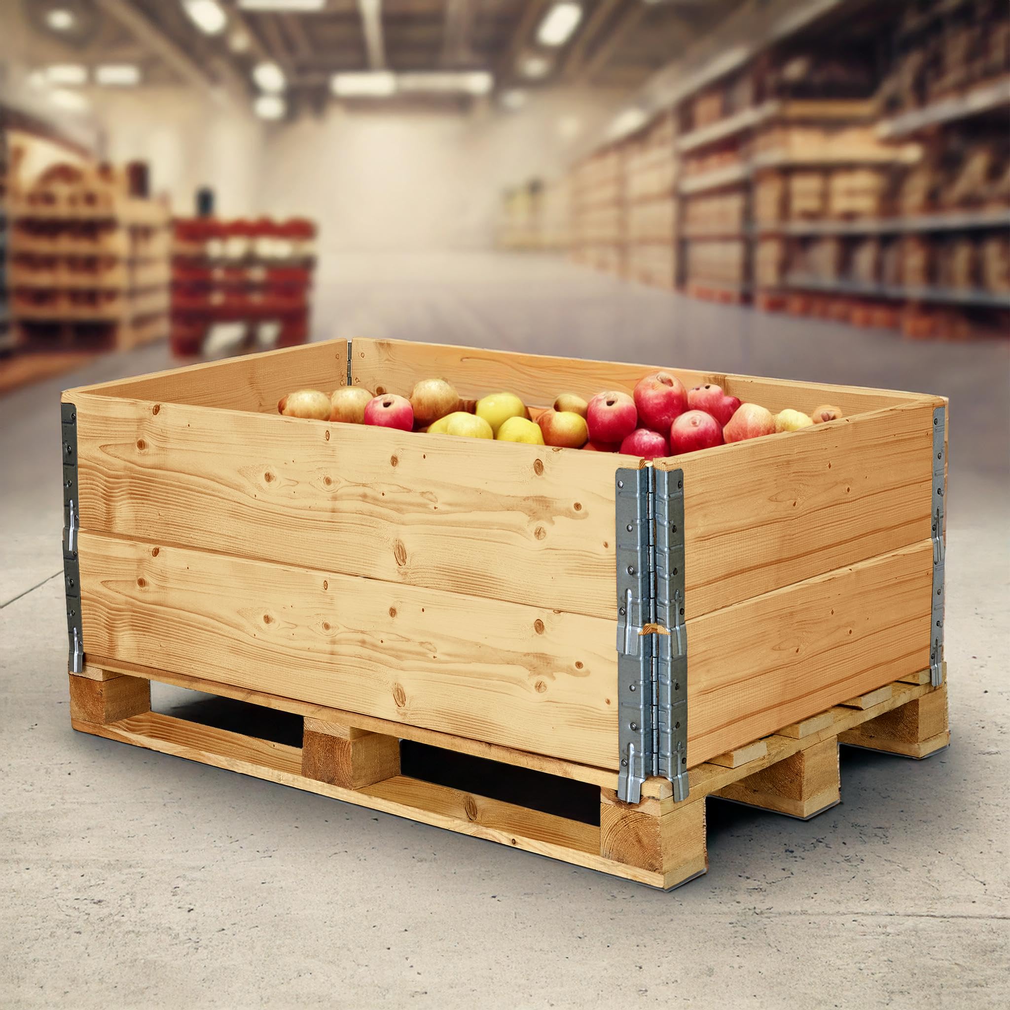 Garronda Telaio aggiuntivo in legno per pallet Cassa di stoccaggio Rialzo Naturale 3 Pezzi