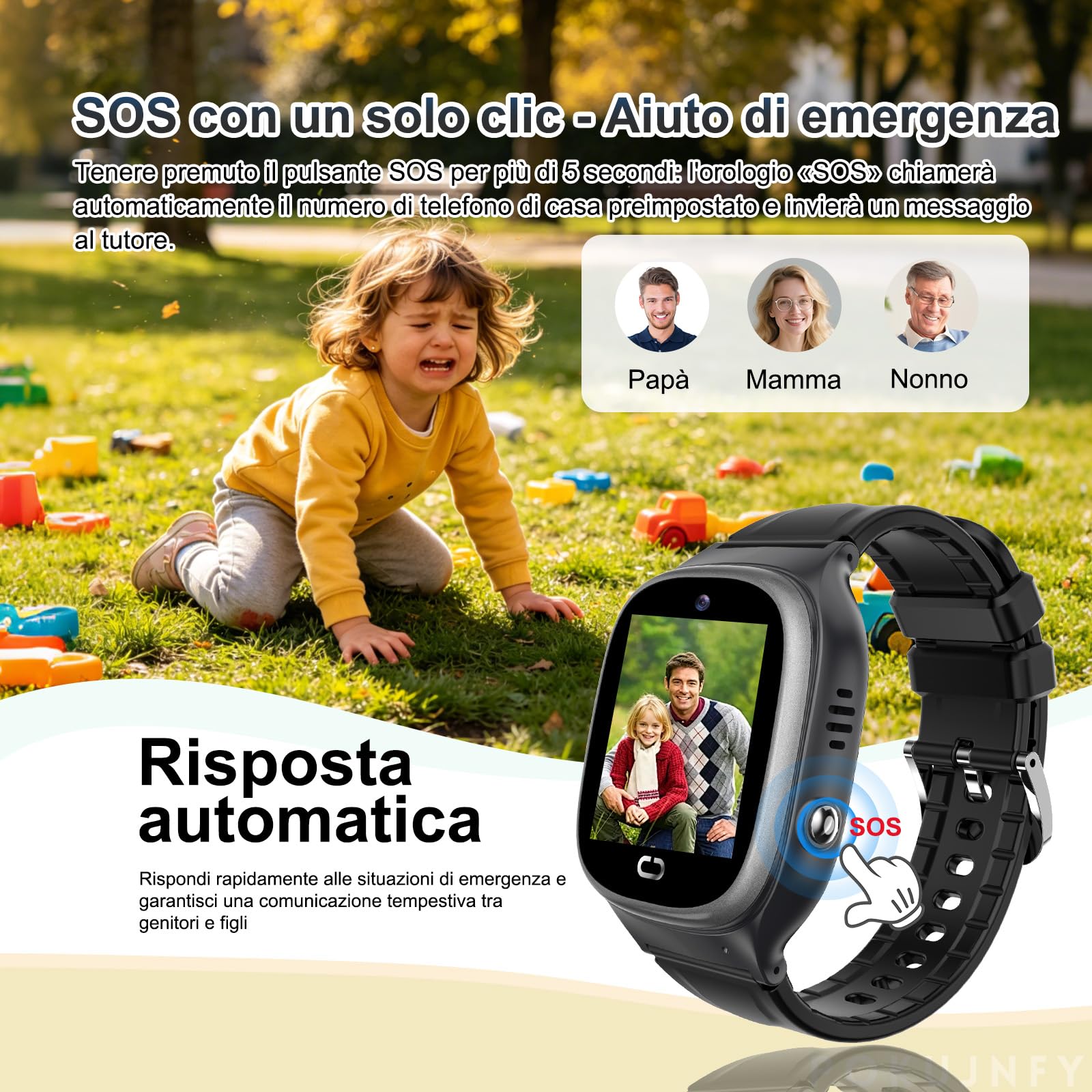 Smartwatch Bambini GPS Telefonate Chat SOS Contatti Sveglia | Giochi IP68 Impermeabile Modalità Classe Digitale Orologio Smartwatch Bambini Bambino Bambina Compleanno Regalo