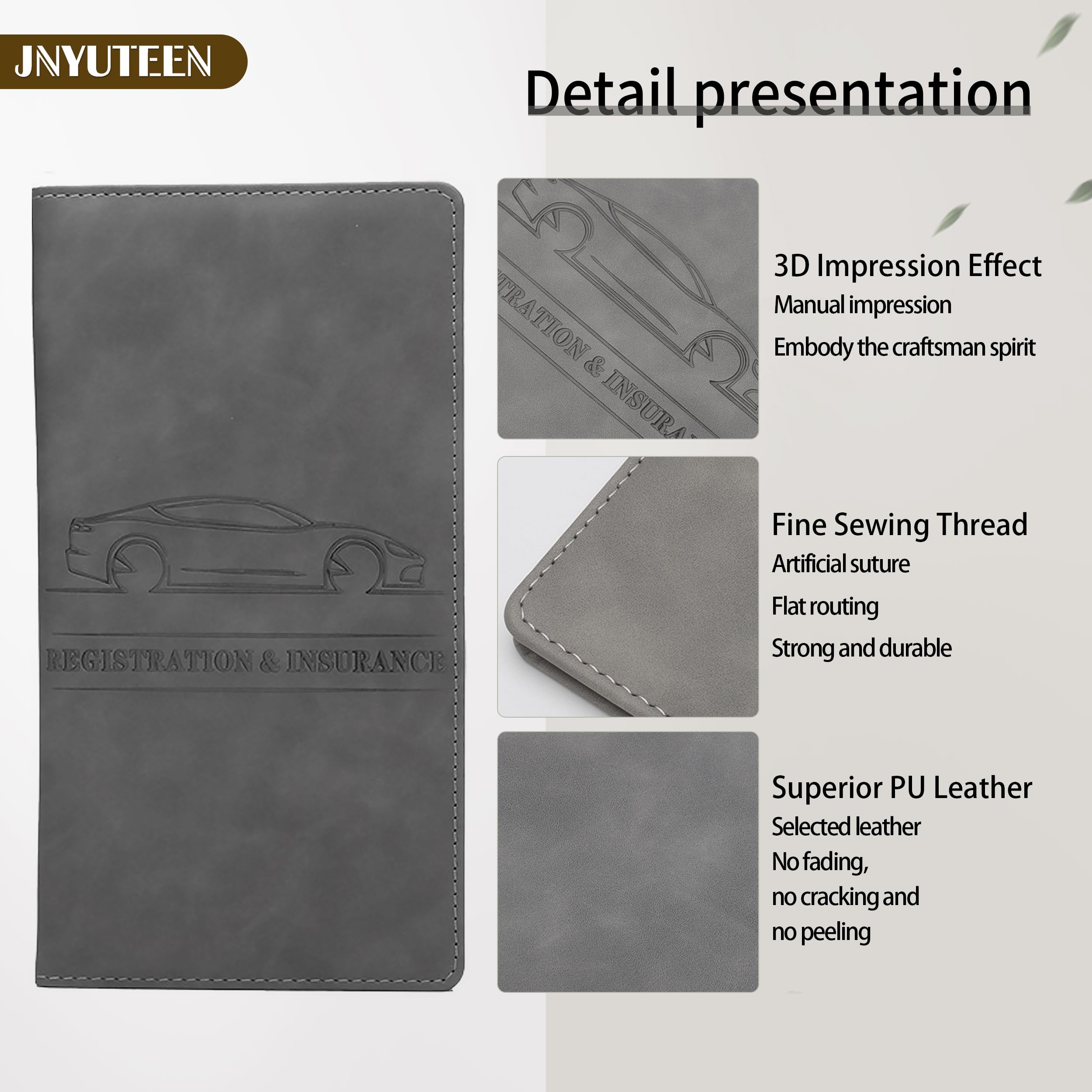 Cartera para Documentos Coche, Cartera Organizadora De Guantera De Cuero PU, Carpeta Documentos Coche Porta Documentos para Viaje Accesorios de Coche para Tarjetas Licencia de Conducir