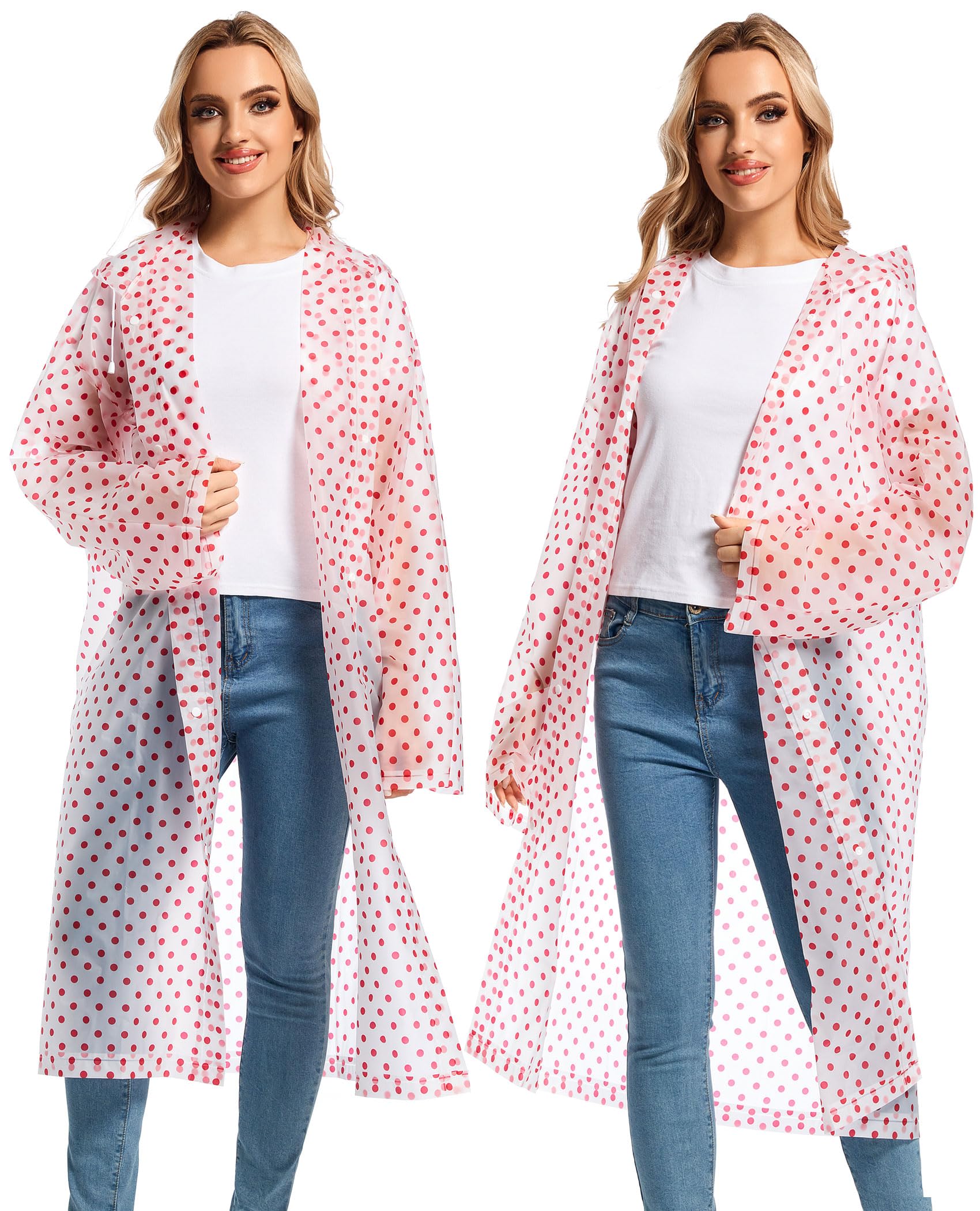 HOOMBOOM Rain Ponchos for Adults Reusable Raincoats Survival Heavy Duty Military Impermeable 2 Packs Rain Coat…