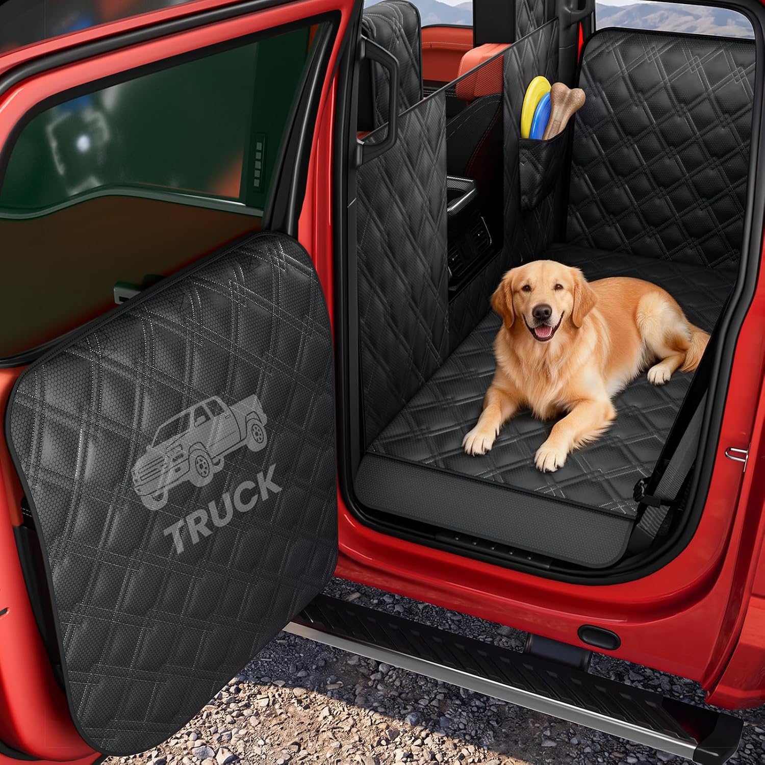 Surfcabin XL Dog Hammock for Truck with Fold Up Seats(Passenger Side Split)