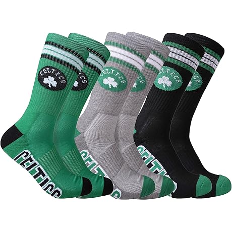 Cushioned Crew Socks for Young Celtics Basketball Fans