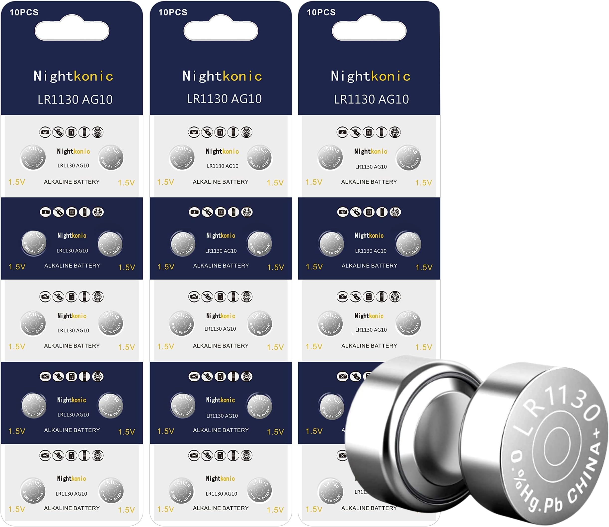 LiCB 20 Pack LR1130 AG10 Battery 1.5V LongLasting Alkaline