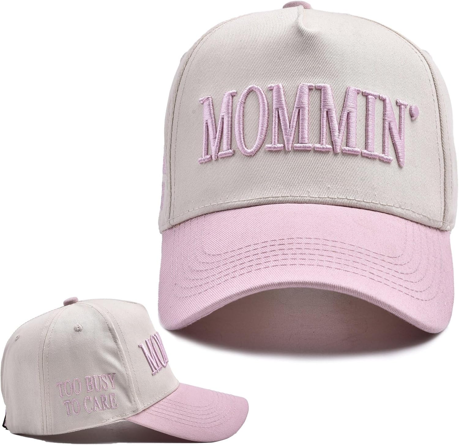 Mommin Trucker Hat for Women Embroidered Mom Baseball Cap Adjustable Canvas Vintage Hat for Casual Wear
