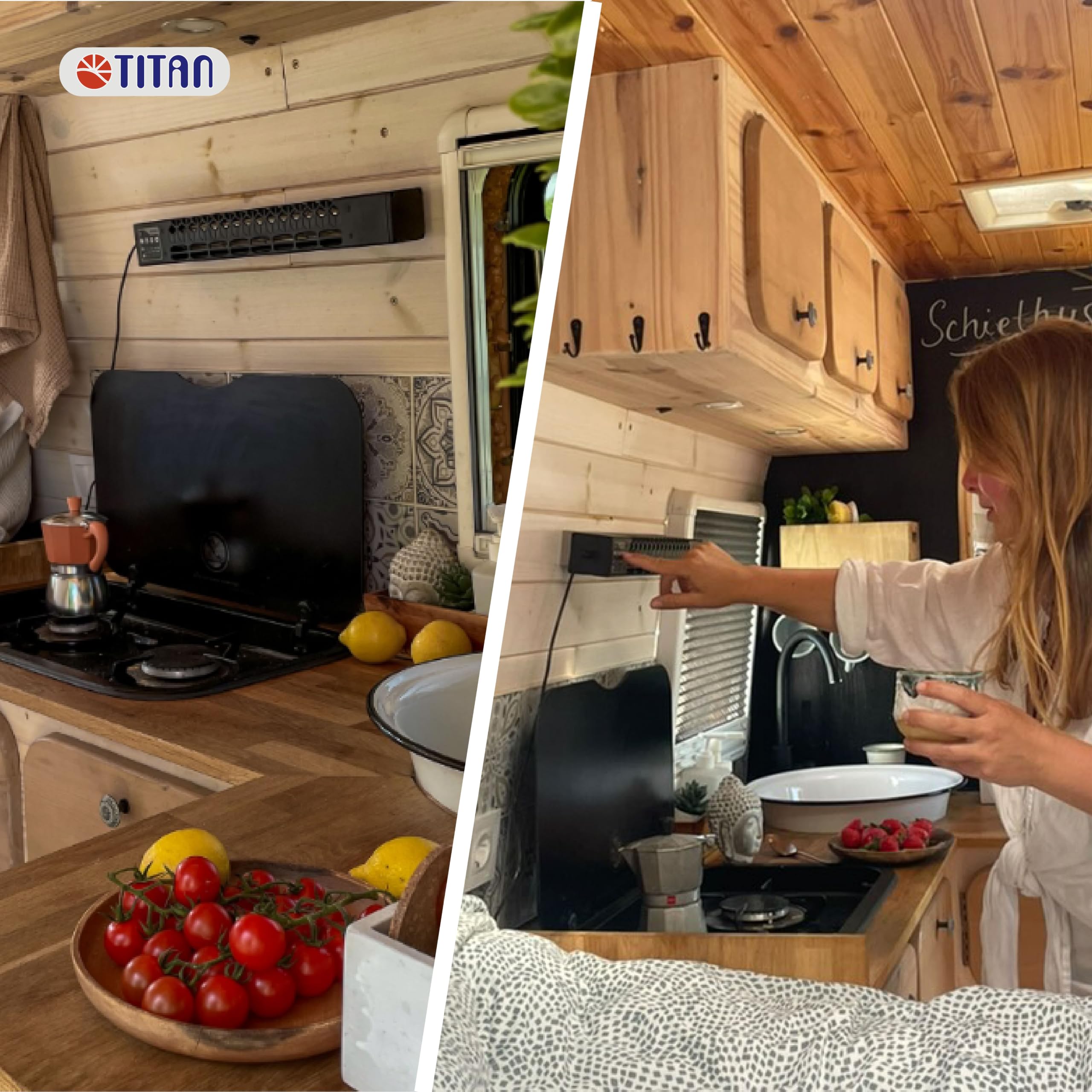 TITAN - Ventilatore magnetico e portatile IP55 per campeggio, navigazione, cucina e uso domestico - Compagno essenziale per camper, TTC-SC60(B)