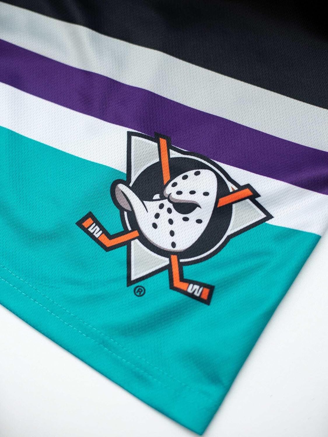 Anaheim Ducks Retro Alternate Mesh Hockey Shorts Black Polyester XXXL