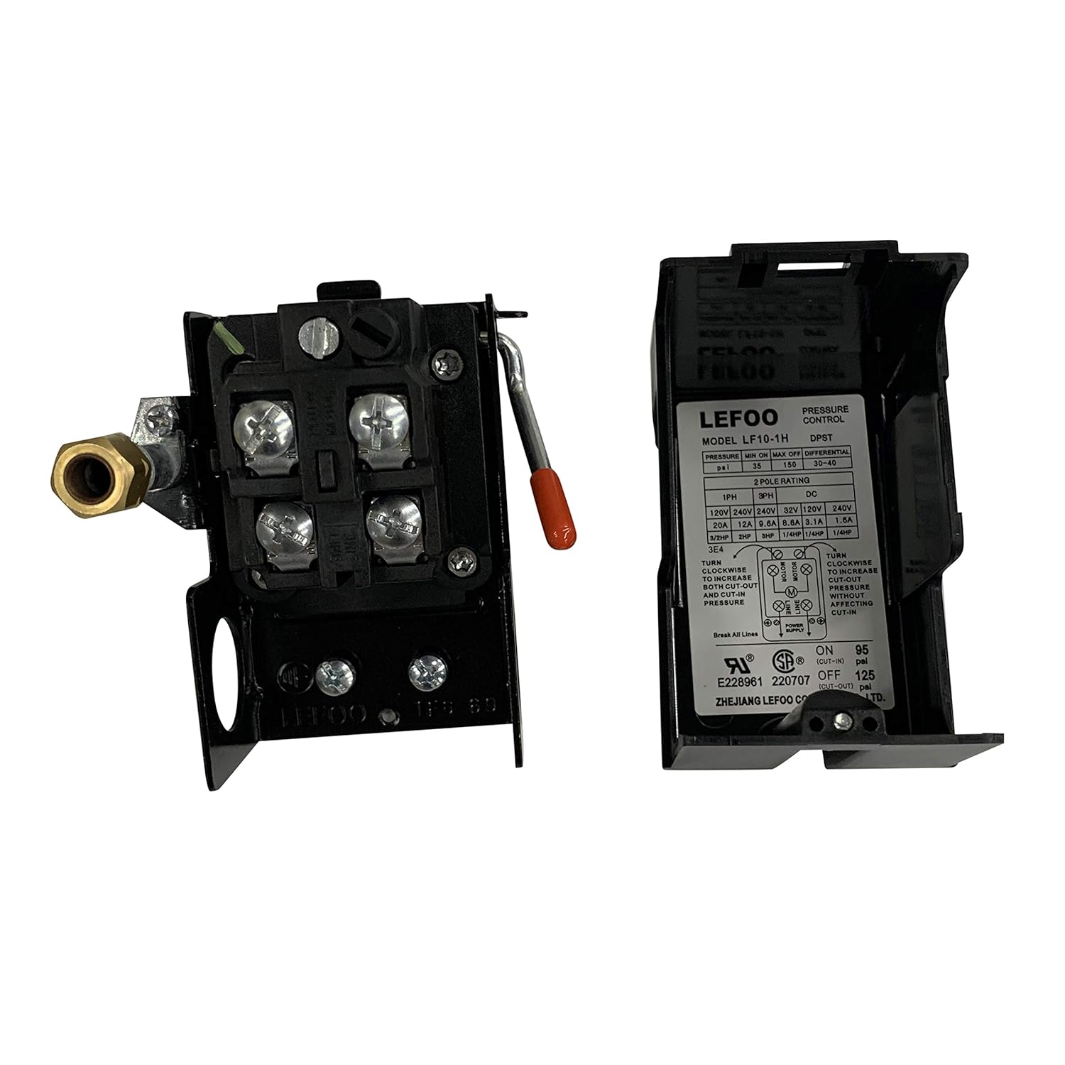Air compressor pressure switch control switch for black max jenny sears 95-125 single port