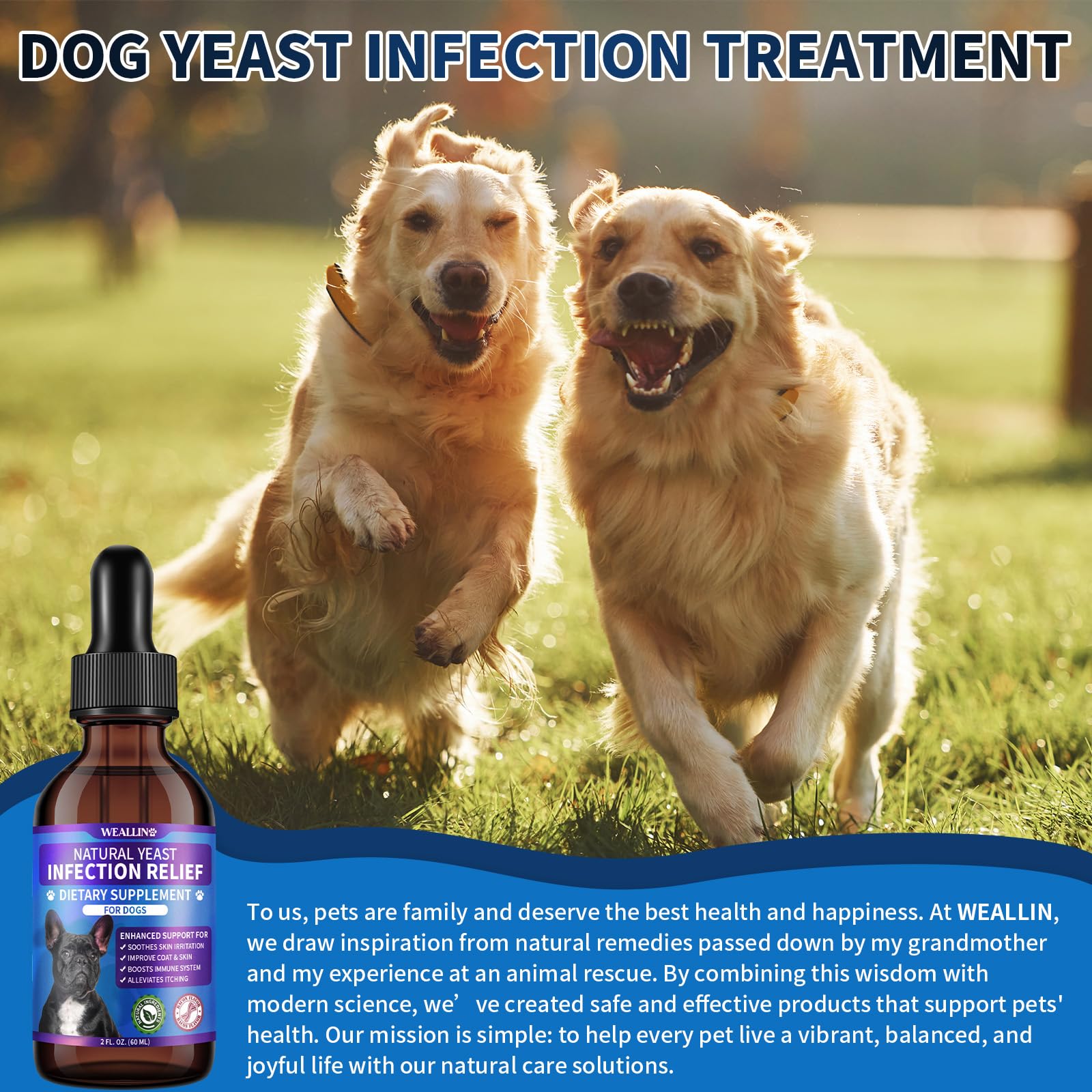 Natural Yeast Infection Treatment for Dogs | Probiotic-Powered Drops with 8-Herbal Blend | Supports Skin, Ears, Allergy Relief | Dog Yeast Infection Treatment Oral Supplement | Bacon-Flavored - image 8